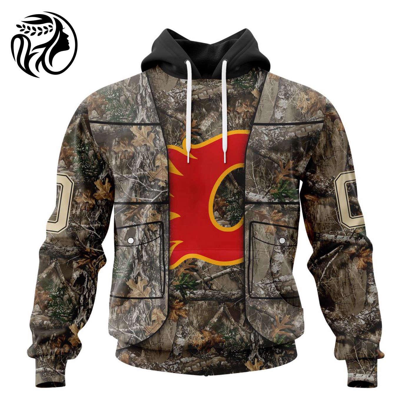 NHL Calgary Flames | Specialized Unisex Vest Kits With Realtree Camo 3d Printed Hoodie 3d Printed Hoodie
