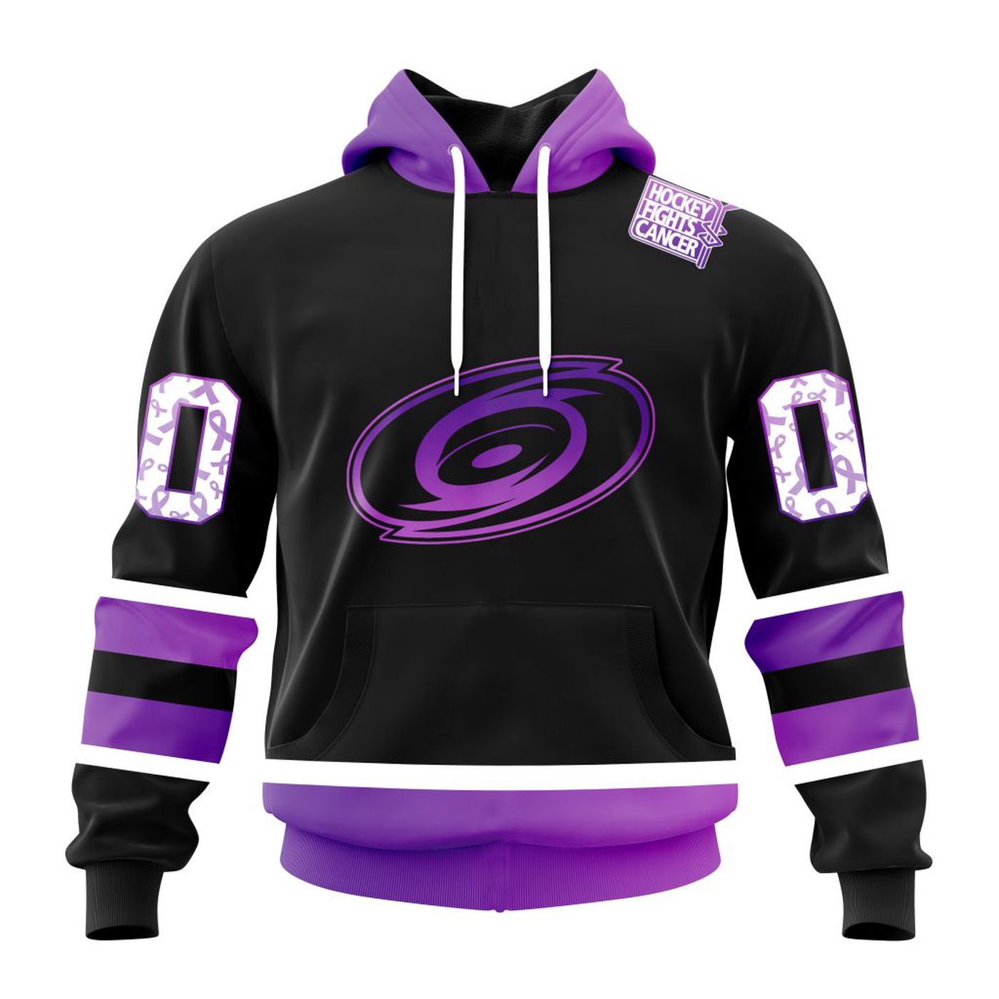 NHL Carolina Hurricanes Special Black Hockey Fights Cancer Kits ST2301 3d Printed Hoodie 3d Printed Hoodie