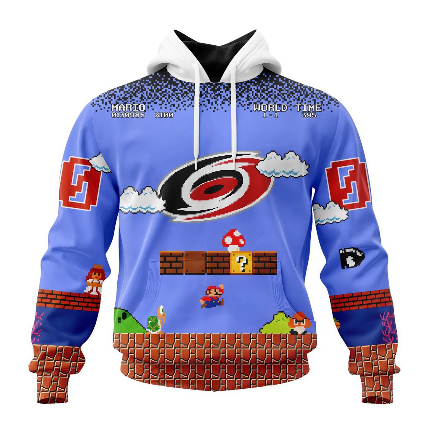 NHL Carolina Hurricanes Special Kits With Super Mario Game Design 3d Printed Hoodie 3d Printed Hoodie