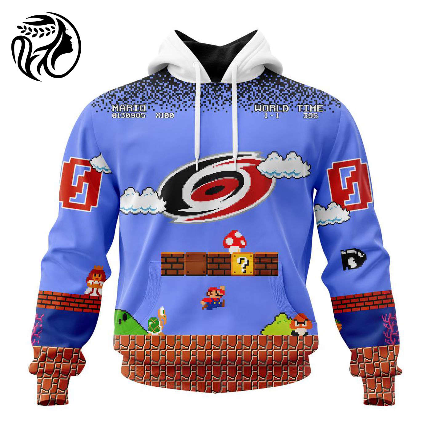 NHL Carolina Hurricanes Special Kits With Super Mario Game Design 3d Printed Hoodie 3d Printed Hoodie