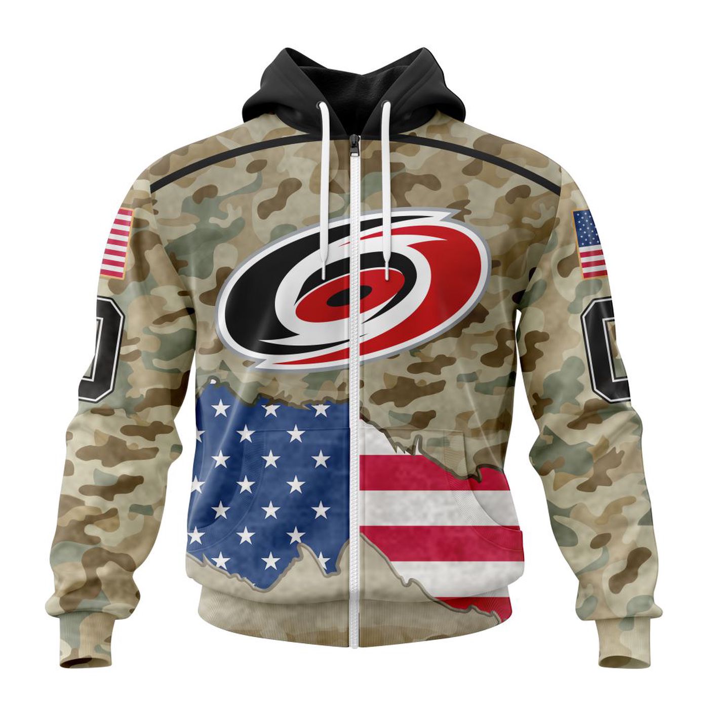 NHL Carolina Hurricanes | Specialized Kits For United State With Camo Color 3d Printed Hoodie 3d Printed Hoodie