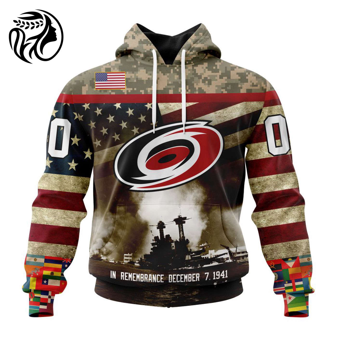NHL Carolina Hurricanes | Specialized Unisex Kits Remember Pearl Harbor 3d Printed Hoodie 3d Printed Hoodie