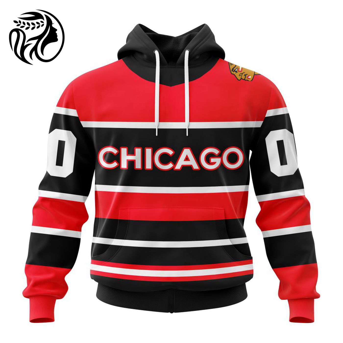 NHL Chicago Blackhawks Reverse Retro Kits 2022 3d Printed Hoodie 3d Printed Hoodie