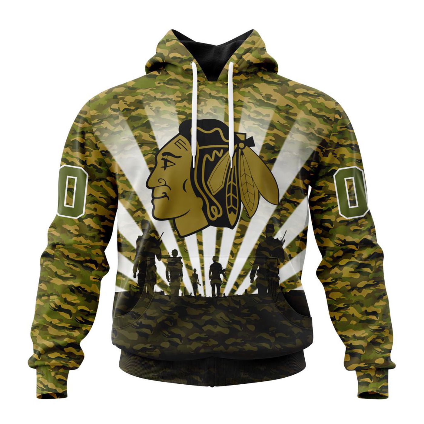 NHL Chicago Blackhawks Special Military Camo Kits For Veterans Day And Rememberance Day ST2201 3d Printed Hoodie 3d Printed Hoodie