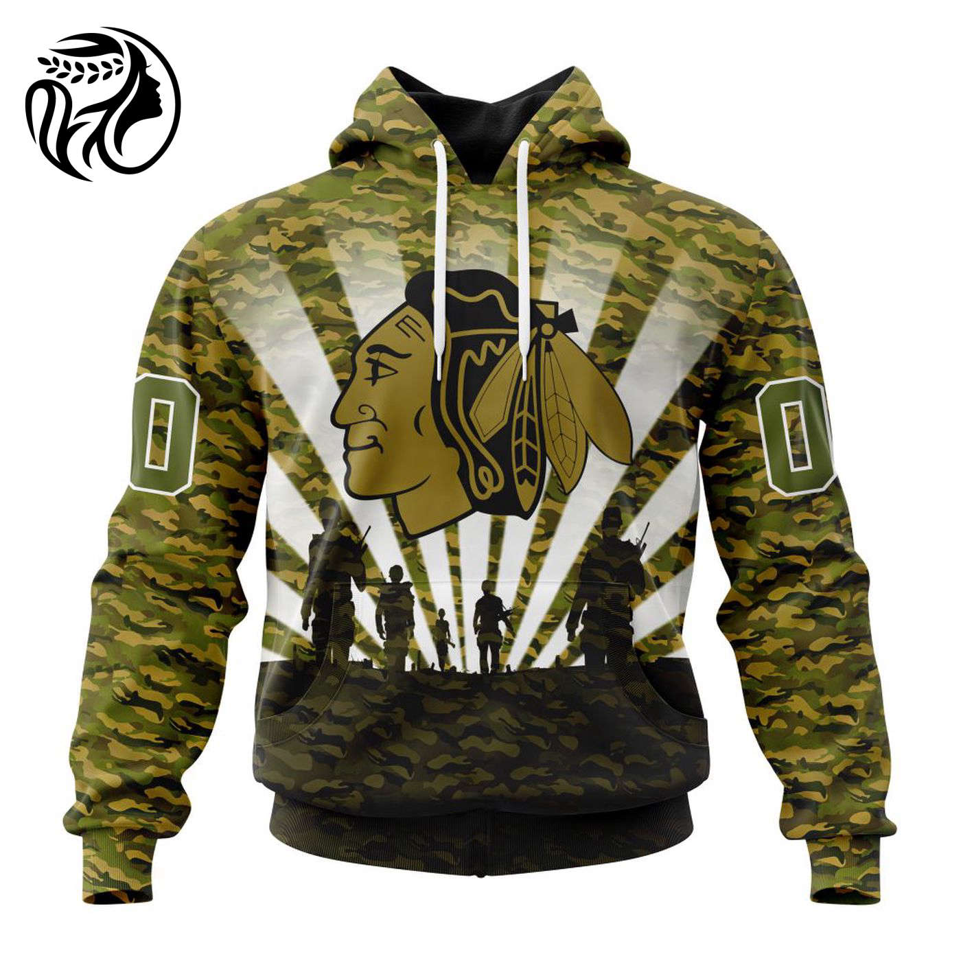 NHL Chicago Blackhawks Special Military Camo Kits For Veterans Day And Rememberance Day ST2201 3d Printed Hoodie 3d Printed Hoodie