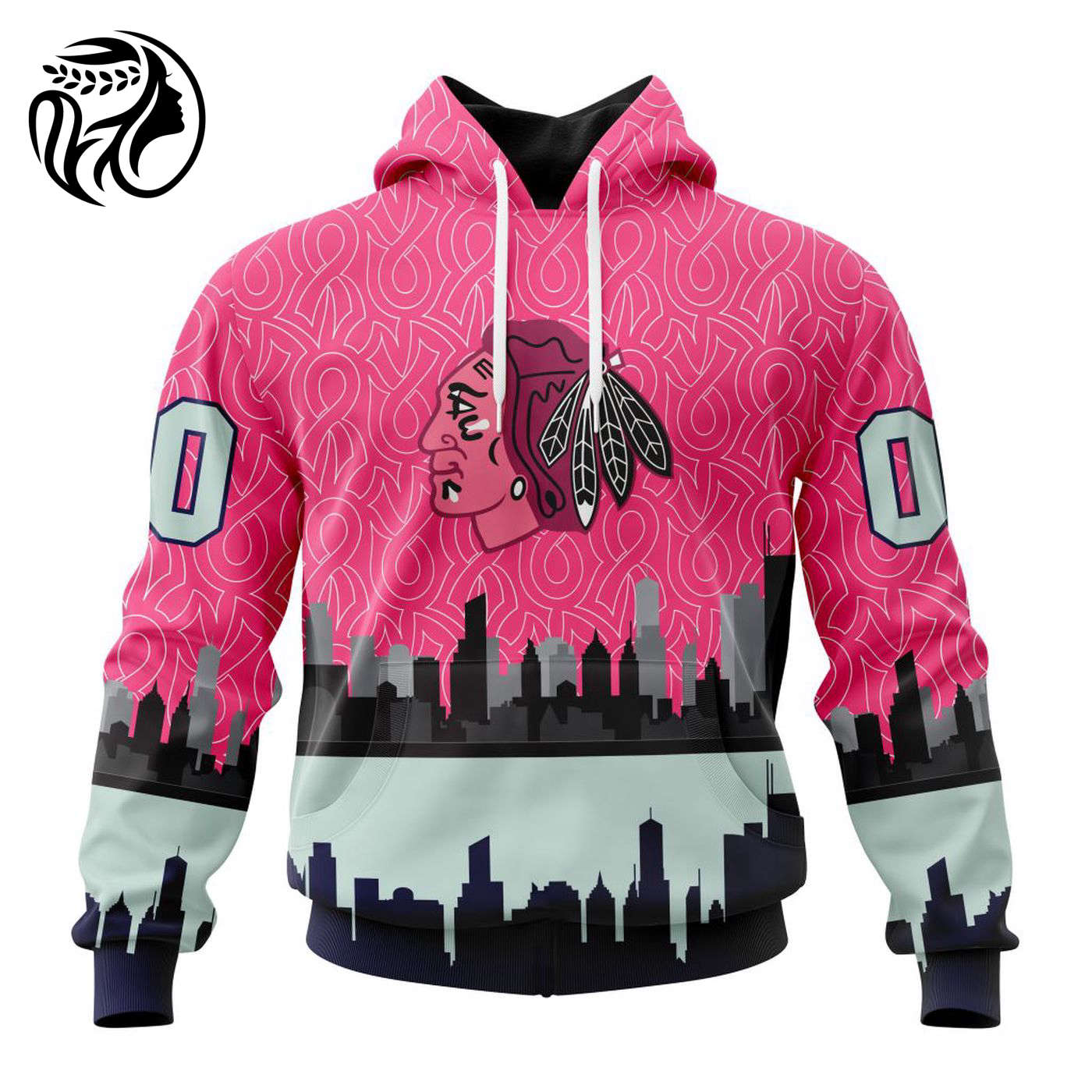 NHL Chicago BlackHawks | Specialized Unisex Kits Hockey Fights Against Cancer V0222 3d Printed Hoodie 3d Printed Hoodie