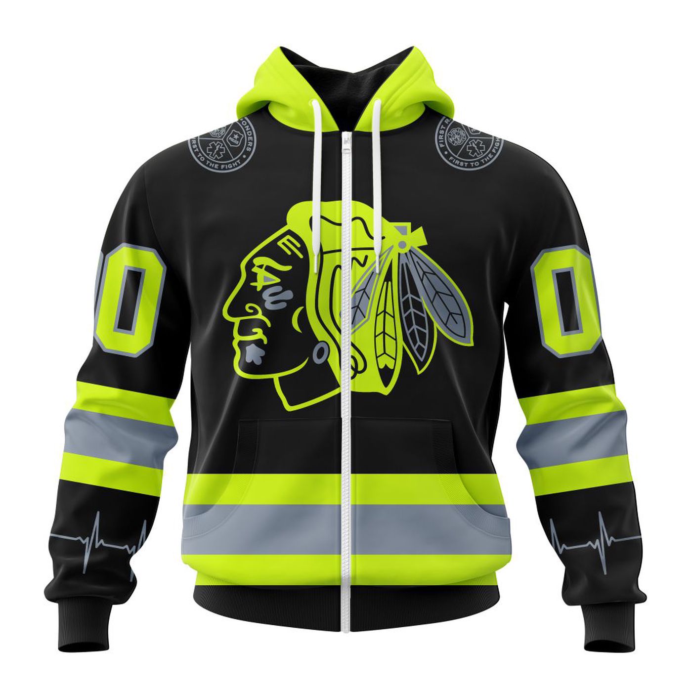 NHL Chicago BlackHawks | Specialized Unisex Kits With FireFighter Uniforms Color 3d Printed Hoodie 3d Printed Hoodie
