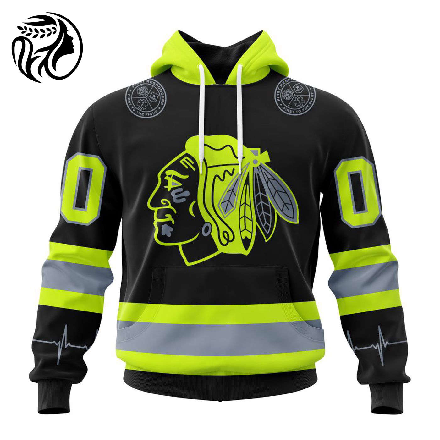 NHL Chicago BlackHawks | Specialized Unisex Kits With FireFighter Uniforms Color 3d Printed Hoodie 3d Printed Hoodie