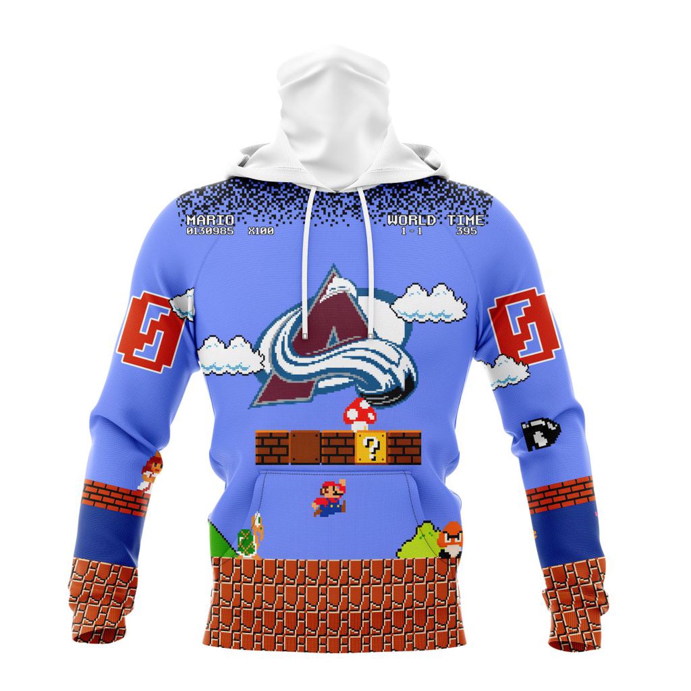 NHL Colorado Avalanche Special Kits With Super Mario Game Design 3d Printed Hoodie 3d Printed Hoodie
