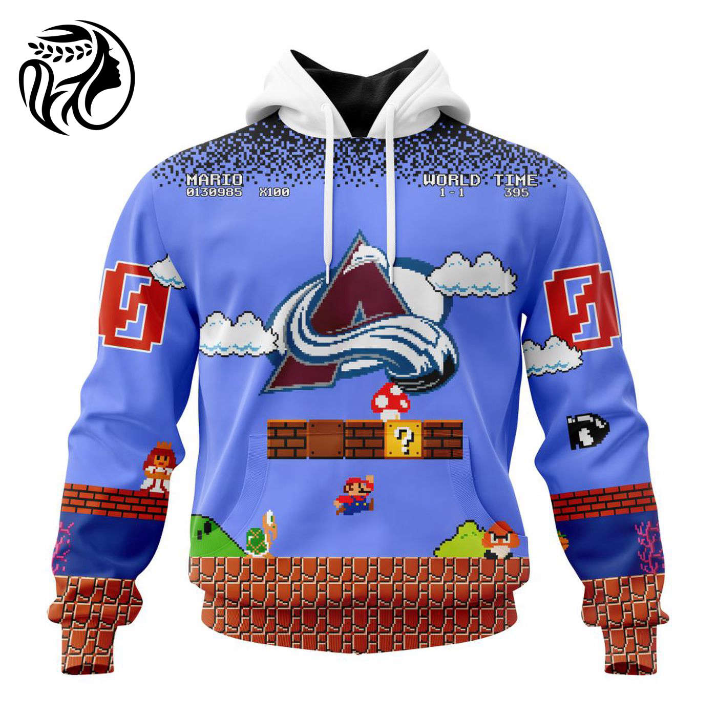 NHL Colorado Avalanche Special Kits With Super Mario Game Design 3d Printed Hoodie 3d Printed Hoodie