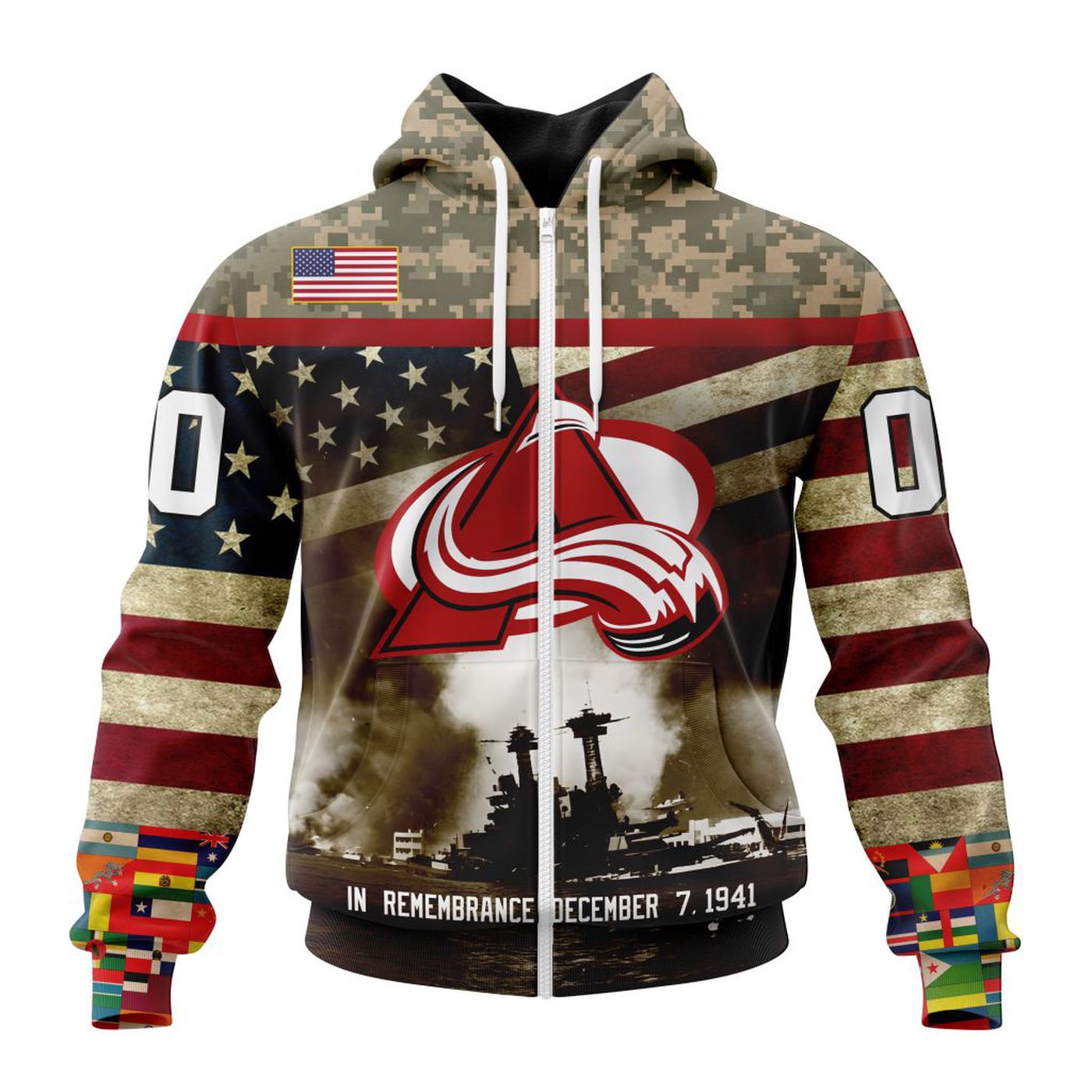 NHL Colorado Avalanche | Specialized Unisex Kits Remember Pearl Harbor 3d Printed Hoodie 3d Printed Hoodie