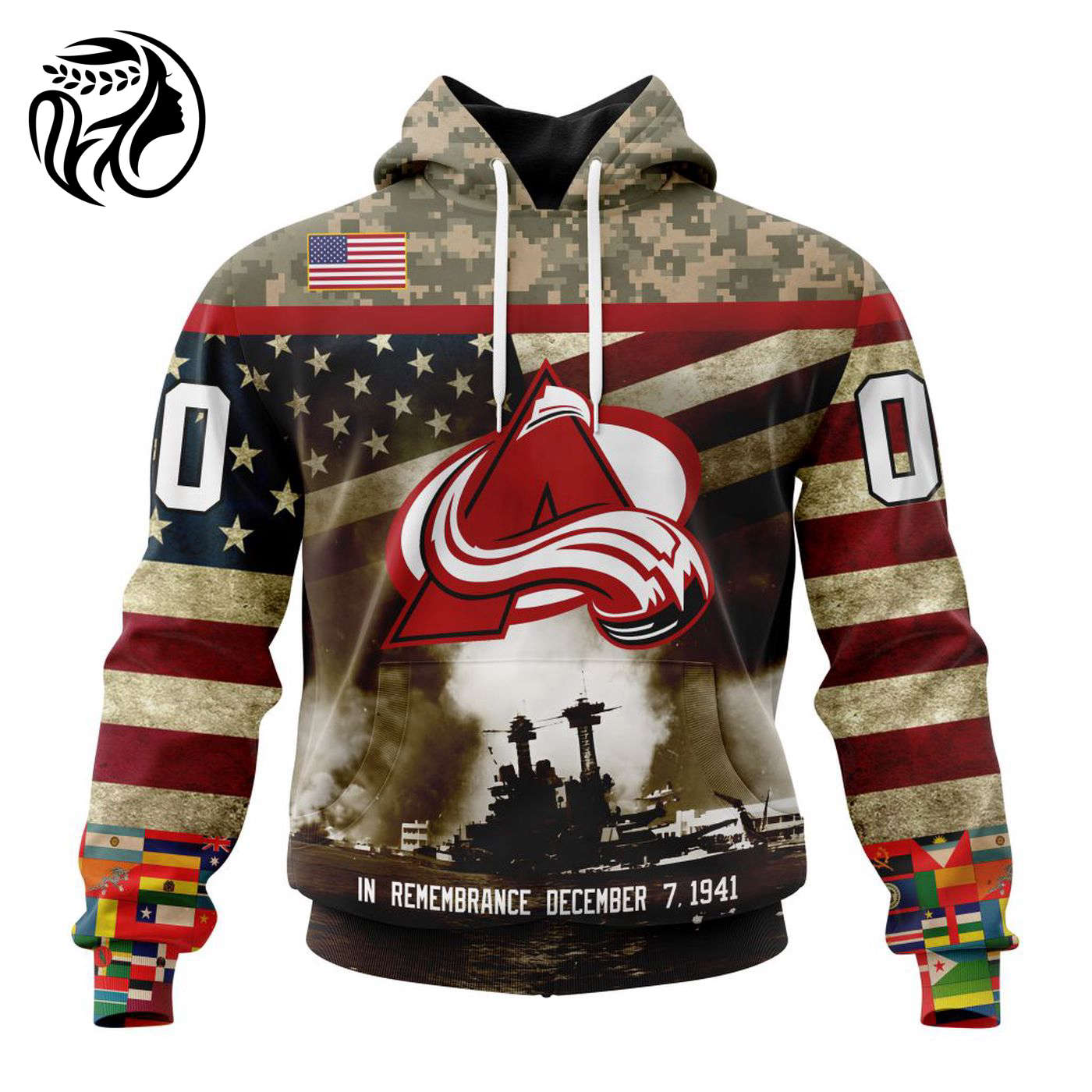 NHL Colorado Avalanche | Specialized Unisex Kits Remember Pearl Harbor 3d Printed Hoodie 3d Printed Hoodie