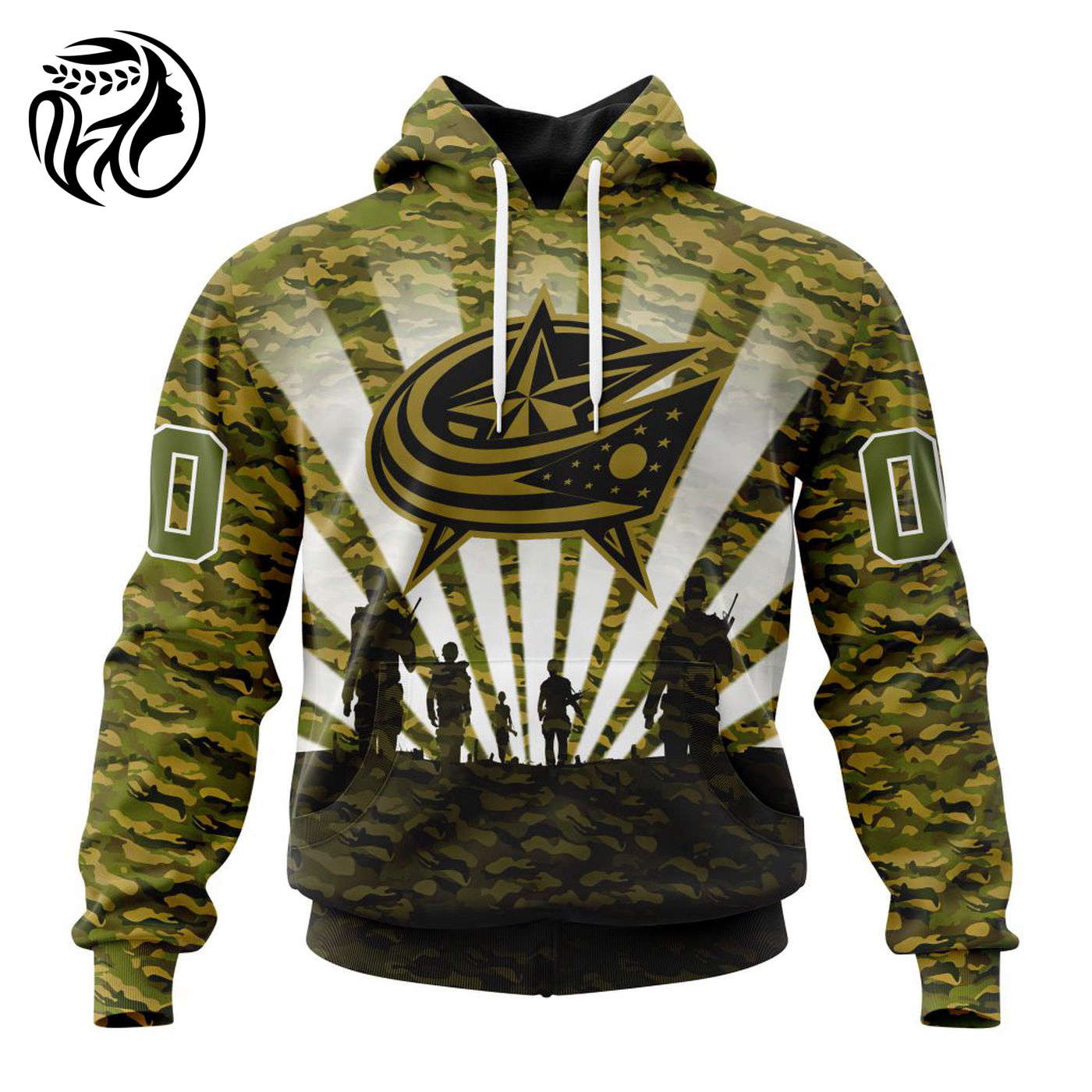 NHL Columbus Blue Jackets Special Military Camo Kits For Veterans Day And Rememberance Day ST2201 3d Printed Hoodie 3d Printed Hoodie