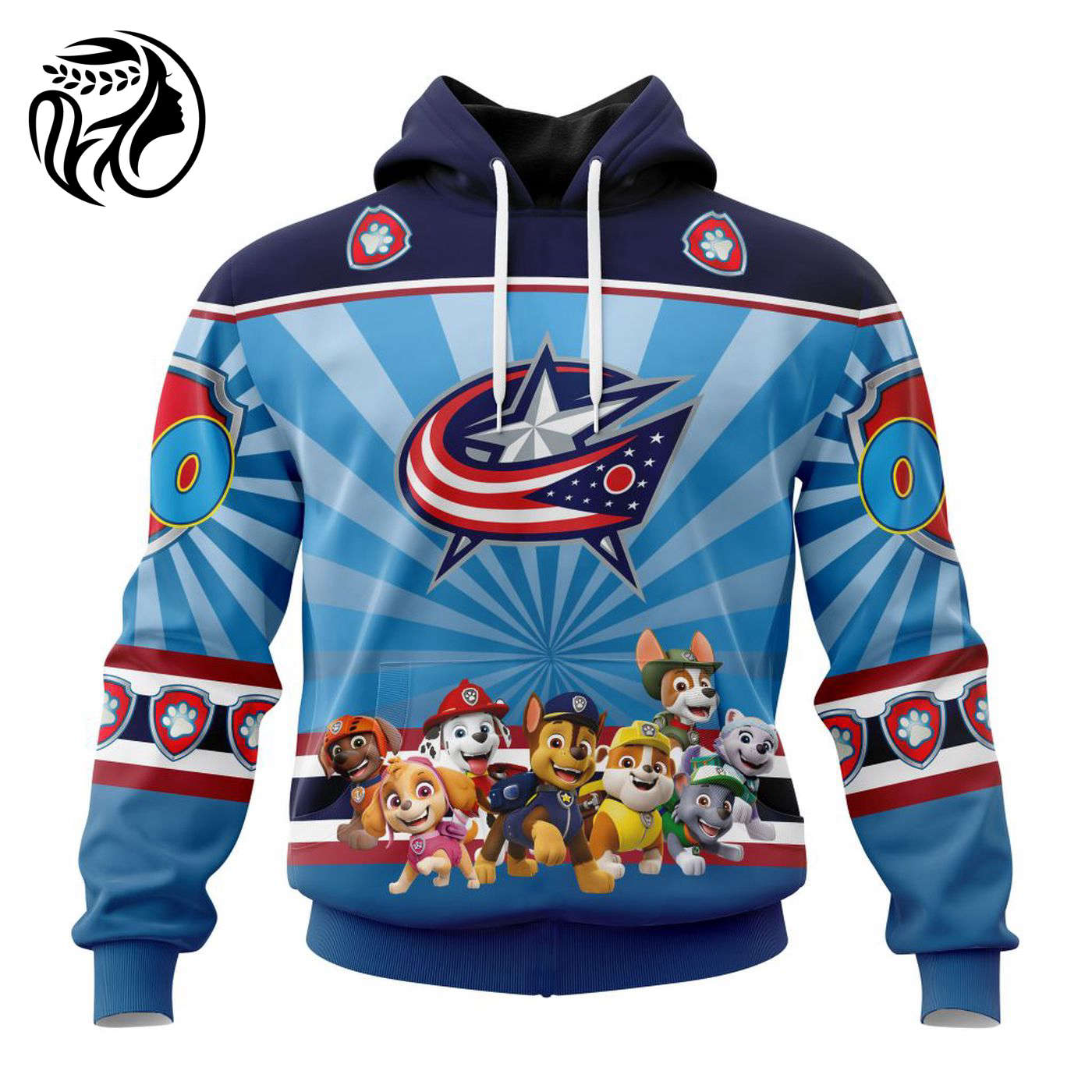 NHL Columbus Blue Jackets Special Paw Patrol Kits ST2201 3d Printed Hoodie 3d Printed Hoodie
