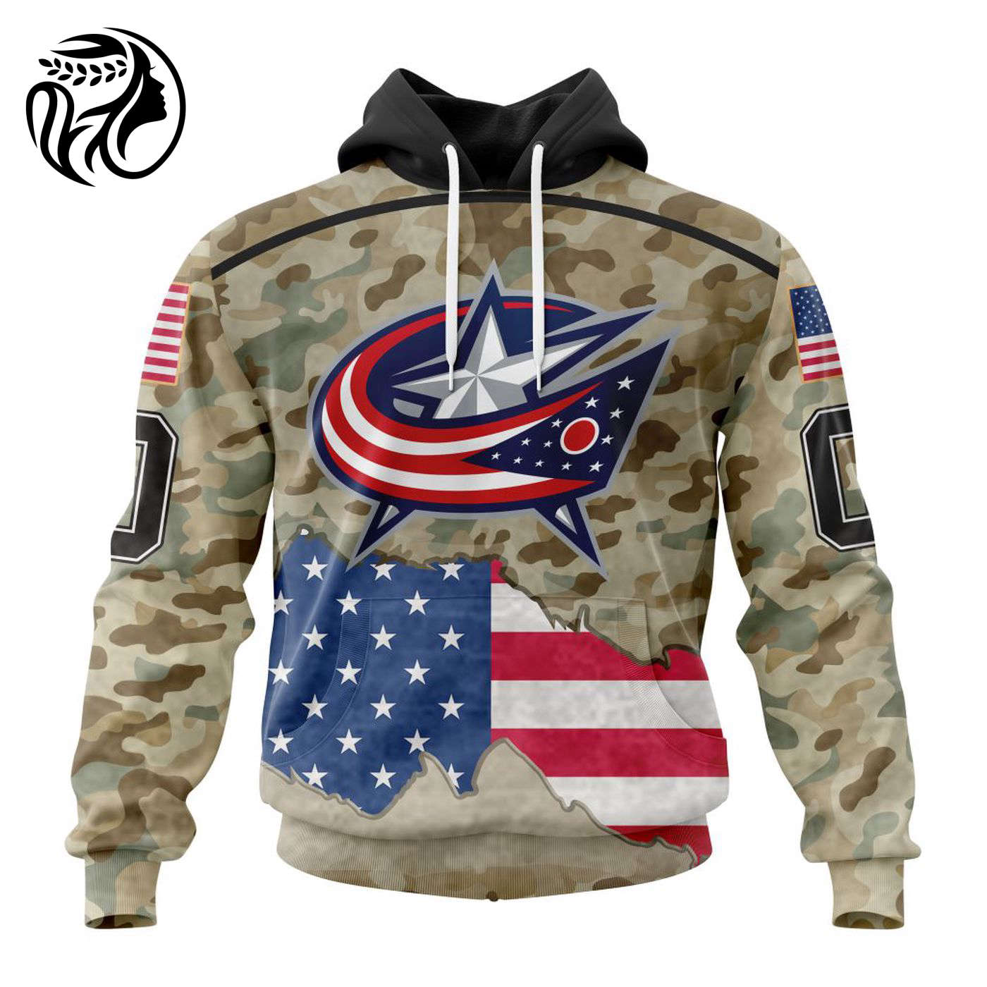 NHL Columbus Blue Jackets | Specialized Kits For United State With Camo Color 3d Printed Hoodie 3d Printed Hoodie