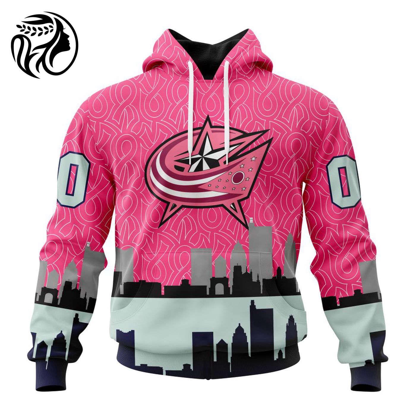 NHL Columbus Blue Jackets | Specialized Unisex Kits Hockey Fights Against Cancer V0222 3d Printed Hoodie 3d Printed Hoodie