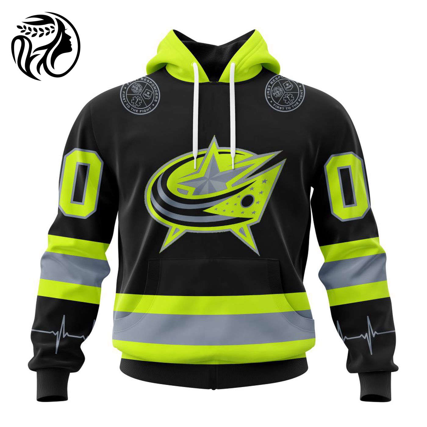 NHL Columbus Blue Jackets | Specialized Unisex Kits With FireFighter Uniforms Color 3d Printed Hoodie 3d Printed Hoodie