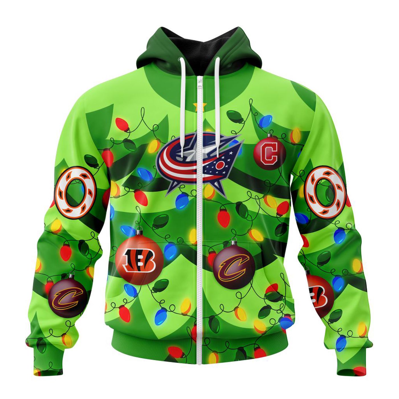 NHL Columbus Blue Jackets | Specialized Unisex Kits With Unisex Kits With Christmass Tree Color And City’s Sport Teams 3d Printed Hoodie 3d Printed Hoodie