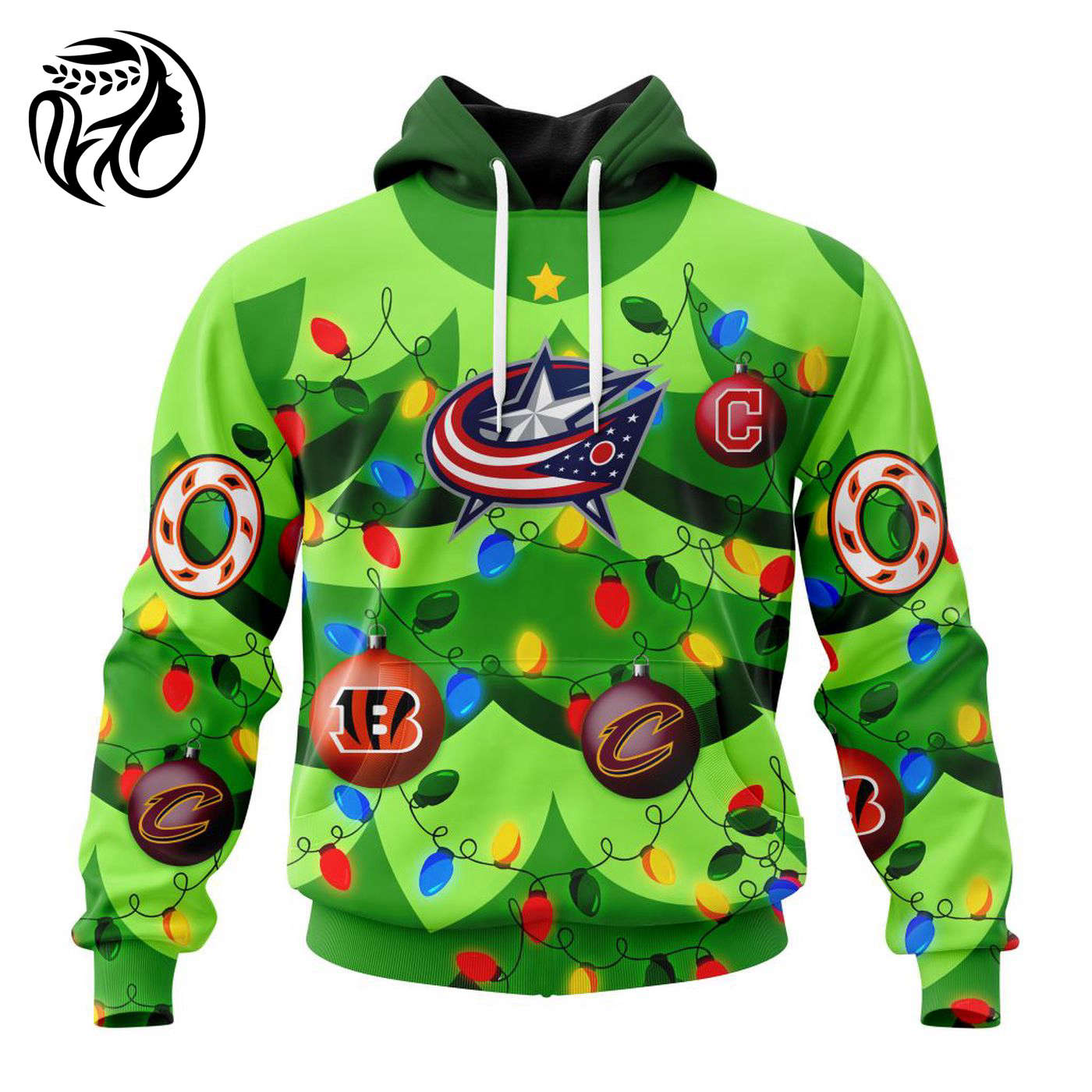 NHL Columbus Blue Jackets | Specialized Unisex Kits With Unisex Kits With Christmass Tree Color And City’s Sport Teams 3d Printed Hoodie 3d Printed Hoodie