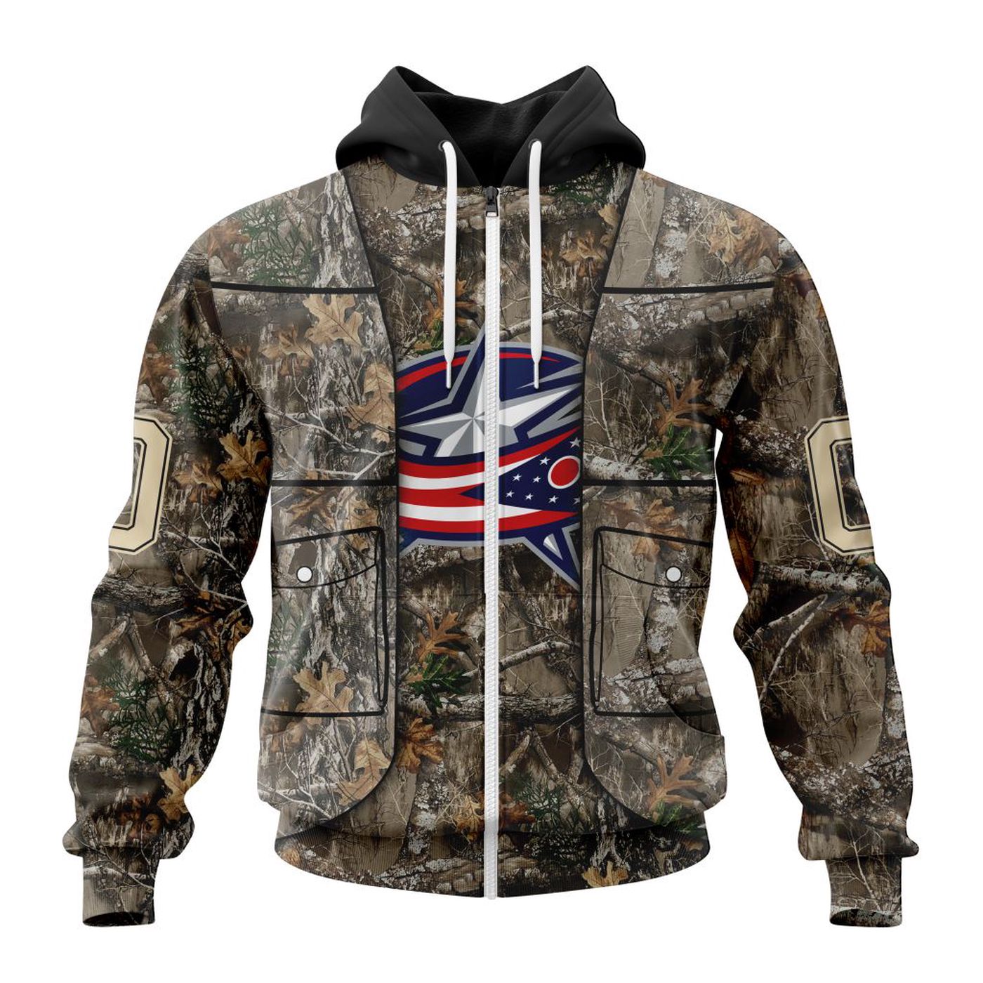 NHL Columbus Blue Jackets | Specialized Unisex Vest Kits With Realtree Camo 3d Printed Hoodie 3d Printed Hoodie