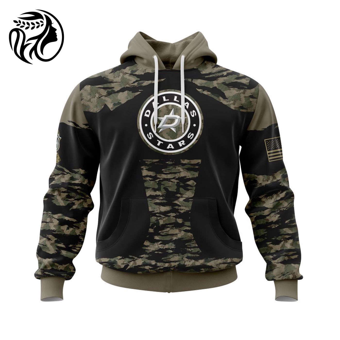 NHL Dallas Stars | HONORS VETERANS AND MILITARY MEMBERS Kits V5 3d Printed Hoodie 3d Printed Hoodie