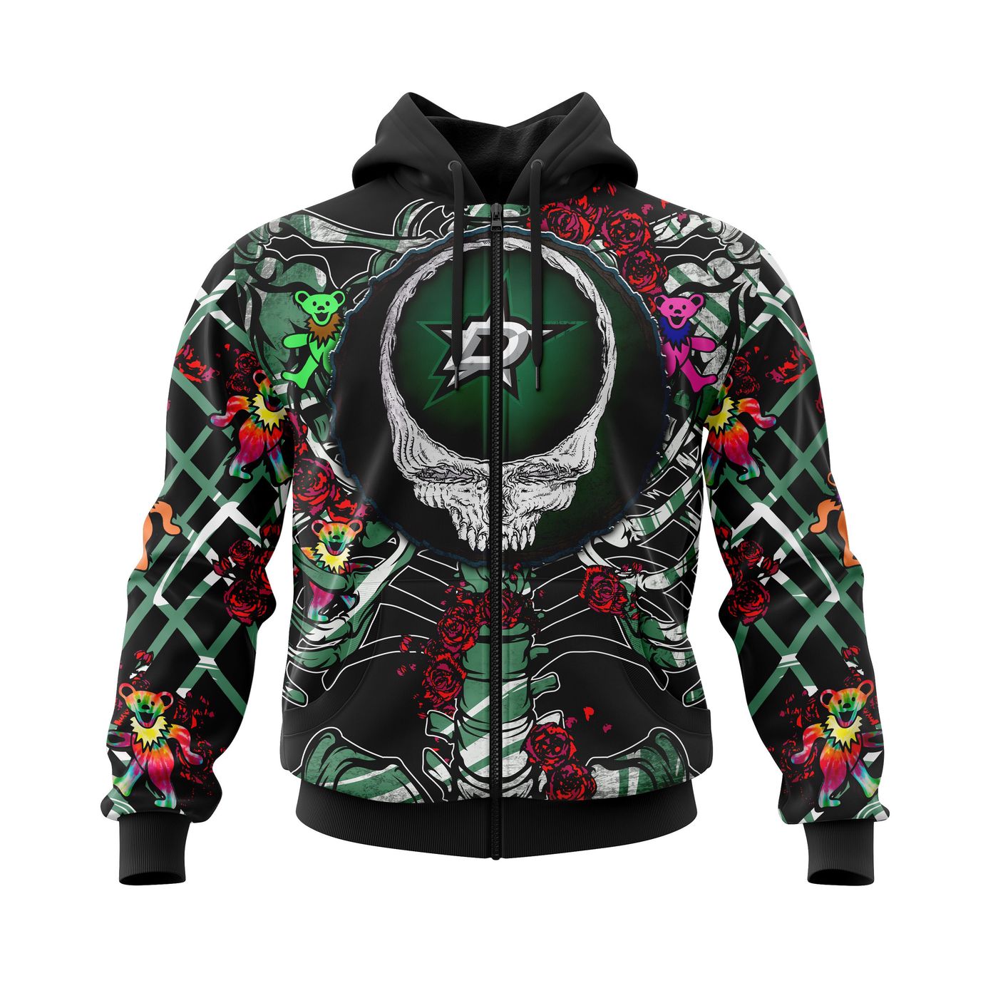 NHL Dallas Stars Mix Grateful Dead | Personalized Name & Number Specialized Concepts Kits V0222 3d Printed Hoodie 3d Printed Hoodie