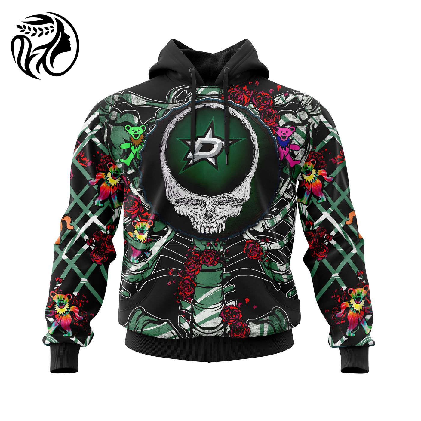 NHL Dallas Stars Mix Grateful Dead | Personalized Name & Number Specialized Concepts Kits V0222 3d Printed Hoodie 3d Printed Hoodie
