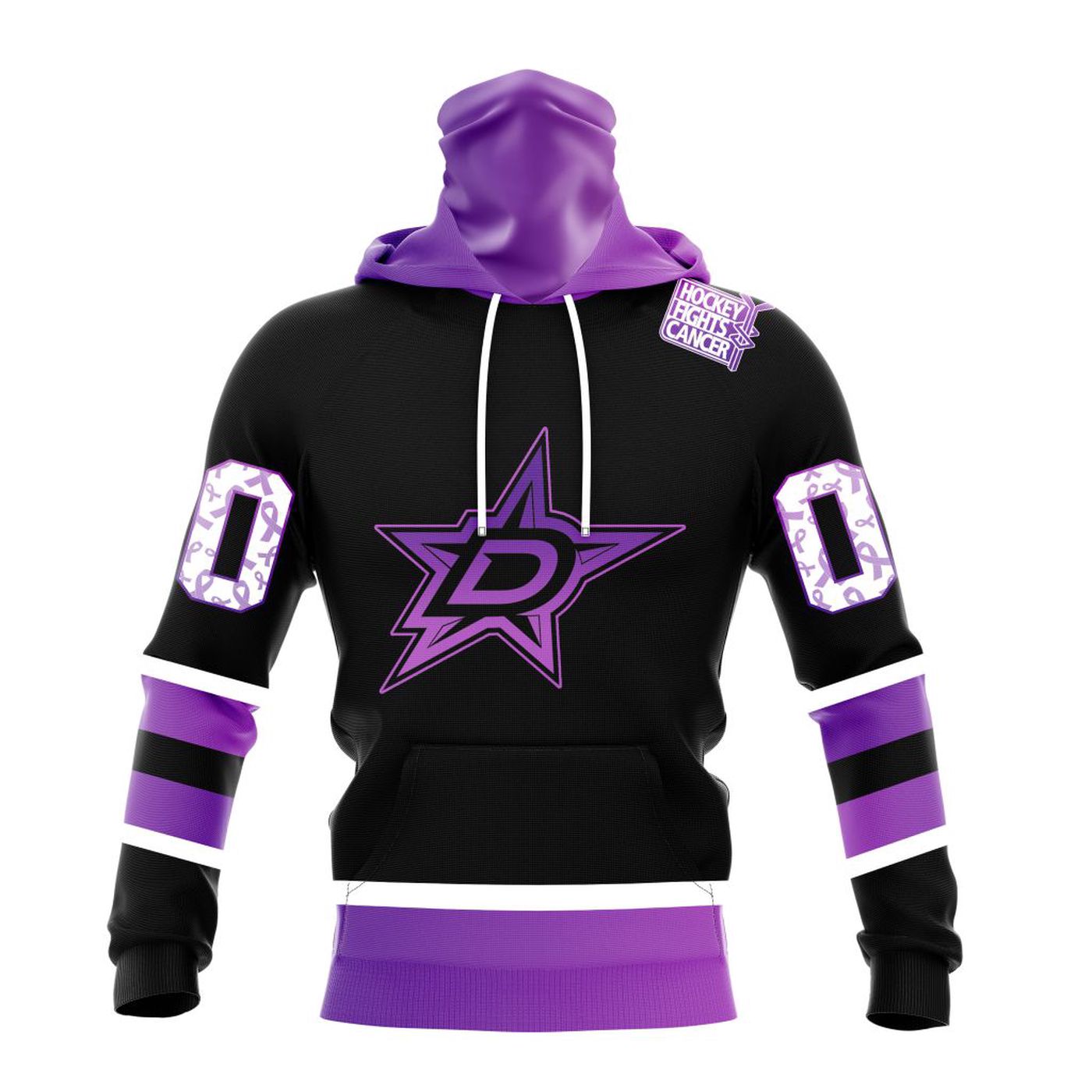 NHL Dallas Stars Special Black Hockey Fights Cancer Kits ST2301 3d Printed Hoodie 3d Printed Hoodie