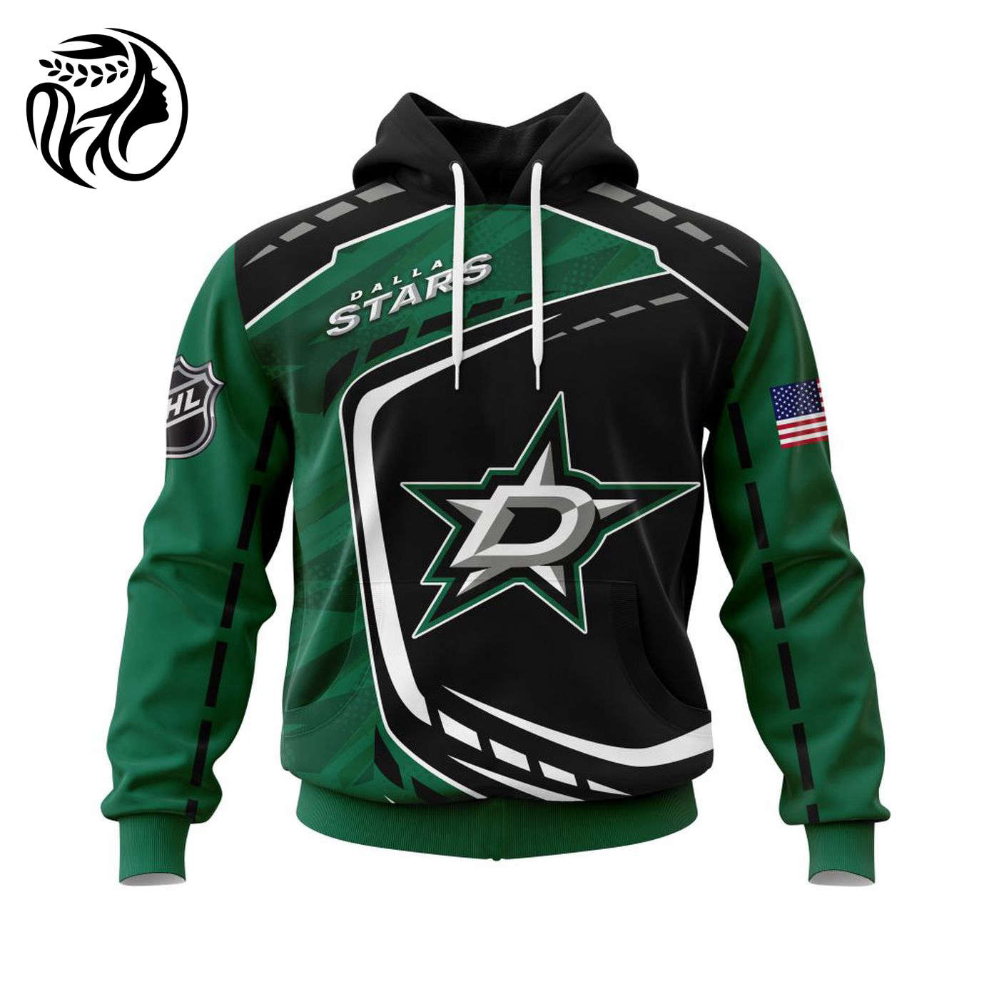 NHL Dallas Stars | Specialized 2022 Concepts Kits 3d Printed Hoodie 3d Printed Hoodie