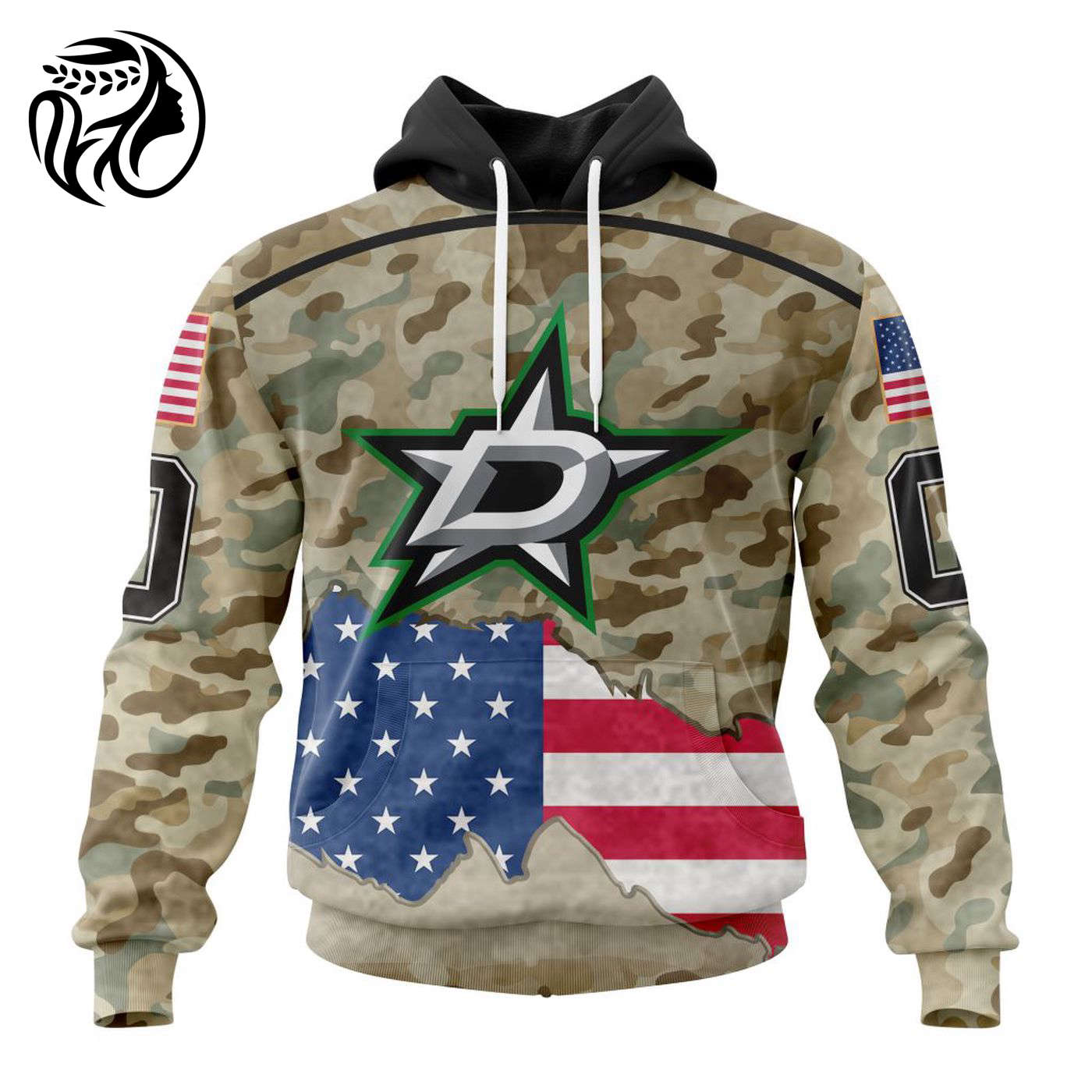 NHL Dallas Stars | Specialized Kits For United State With Camo Color 3d Printed Hoodie 3d Printed Hoodie