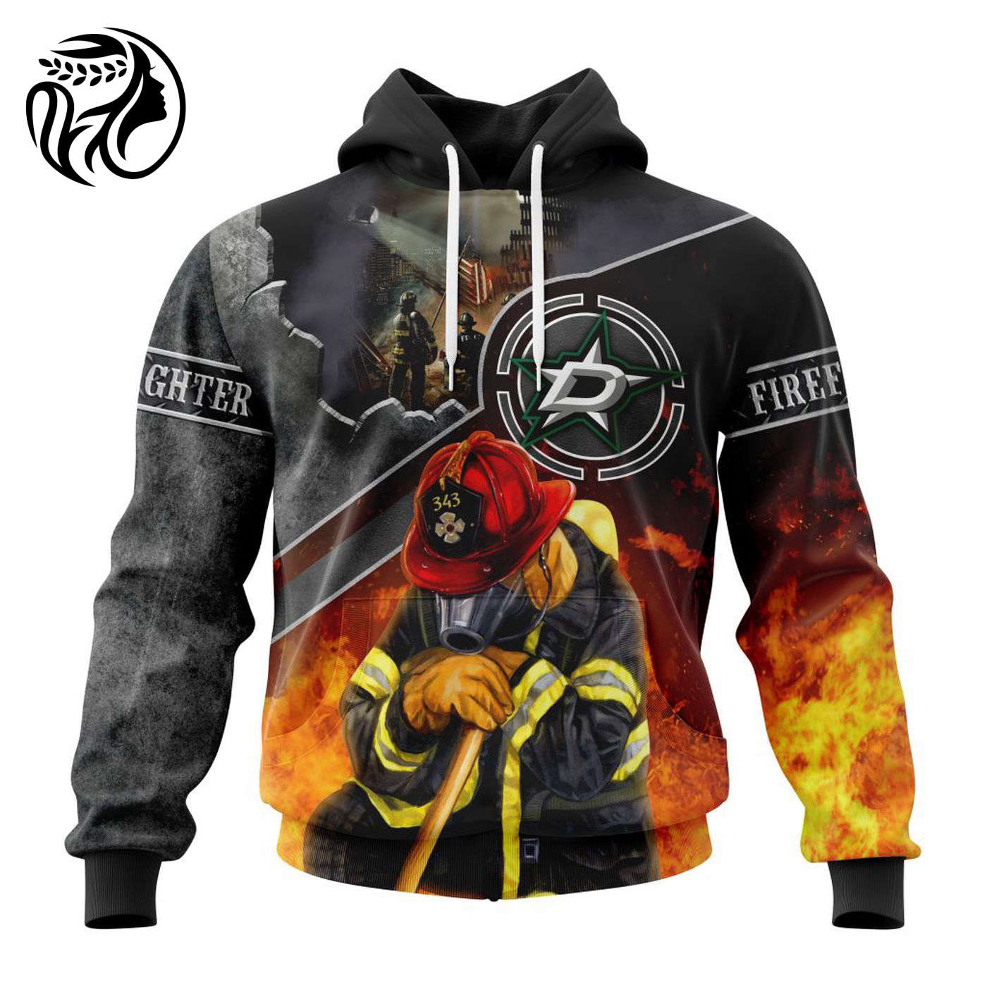 NHL Dallas Stars | Specialized Kits To Honor FireFighter In Patriot Day We Will Never Forget 3d Printed Hoodie 3d Printed Hoodie