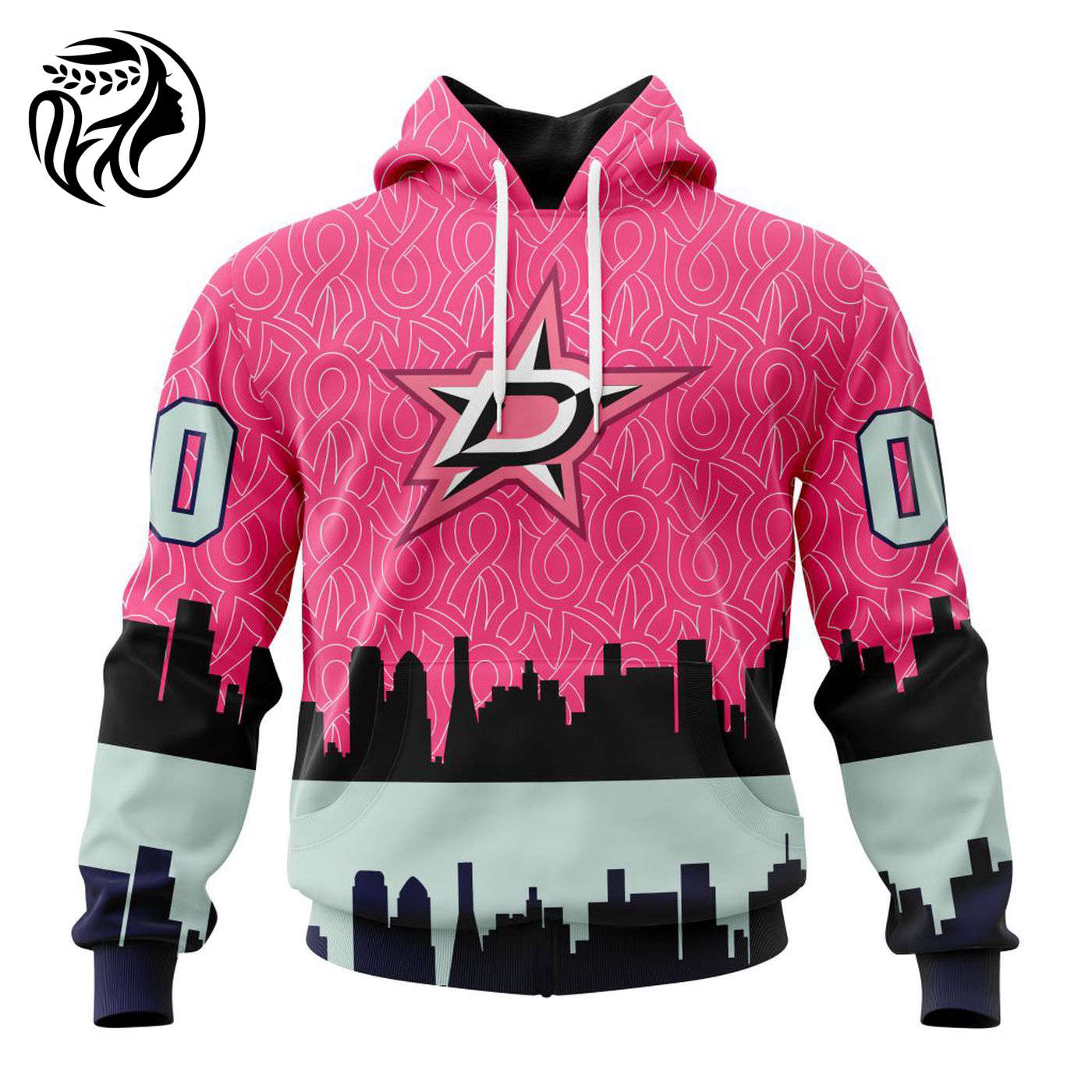 NHL Dallas Stars | Specialized Unisex Kits Hockey Fights Against Cancer V0222 3d Printed Hoodie 3d Printed Hoodie