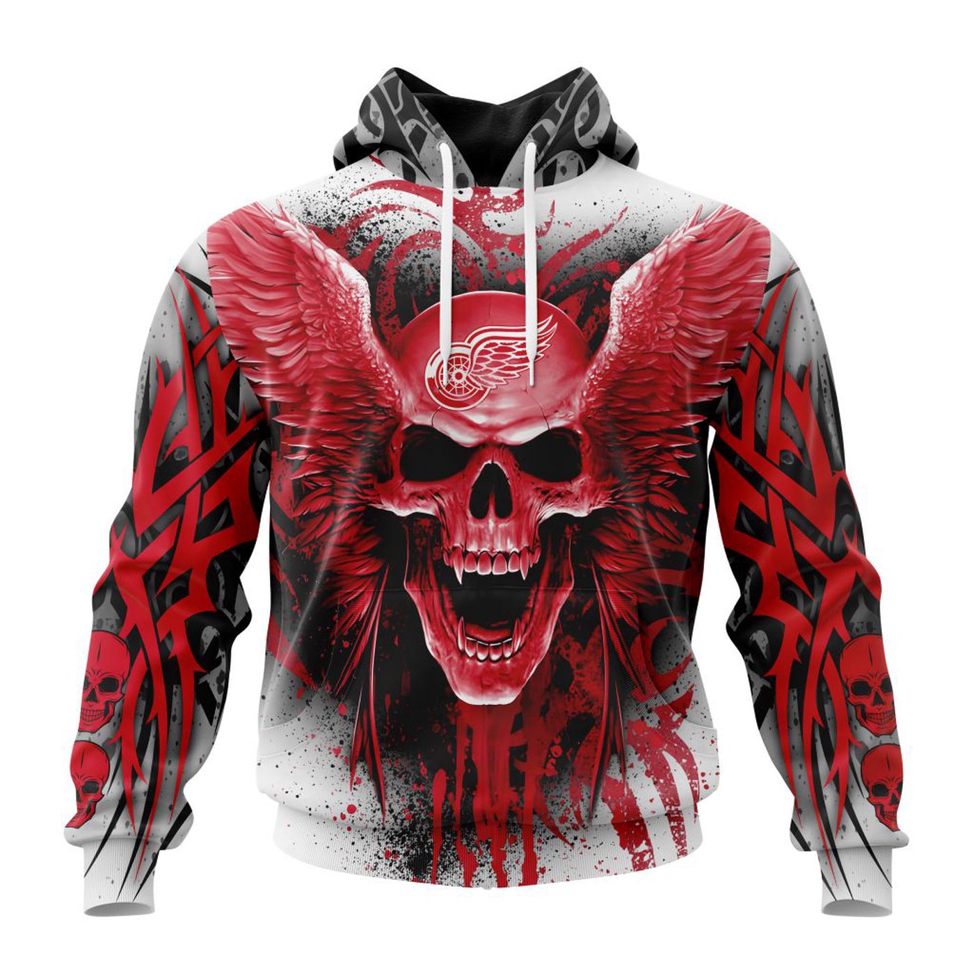 NHL Detroit Red Wings Special Kits With Skull Art ST2202 3d Printed Hoodie 3d Printed Hoodie