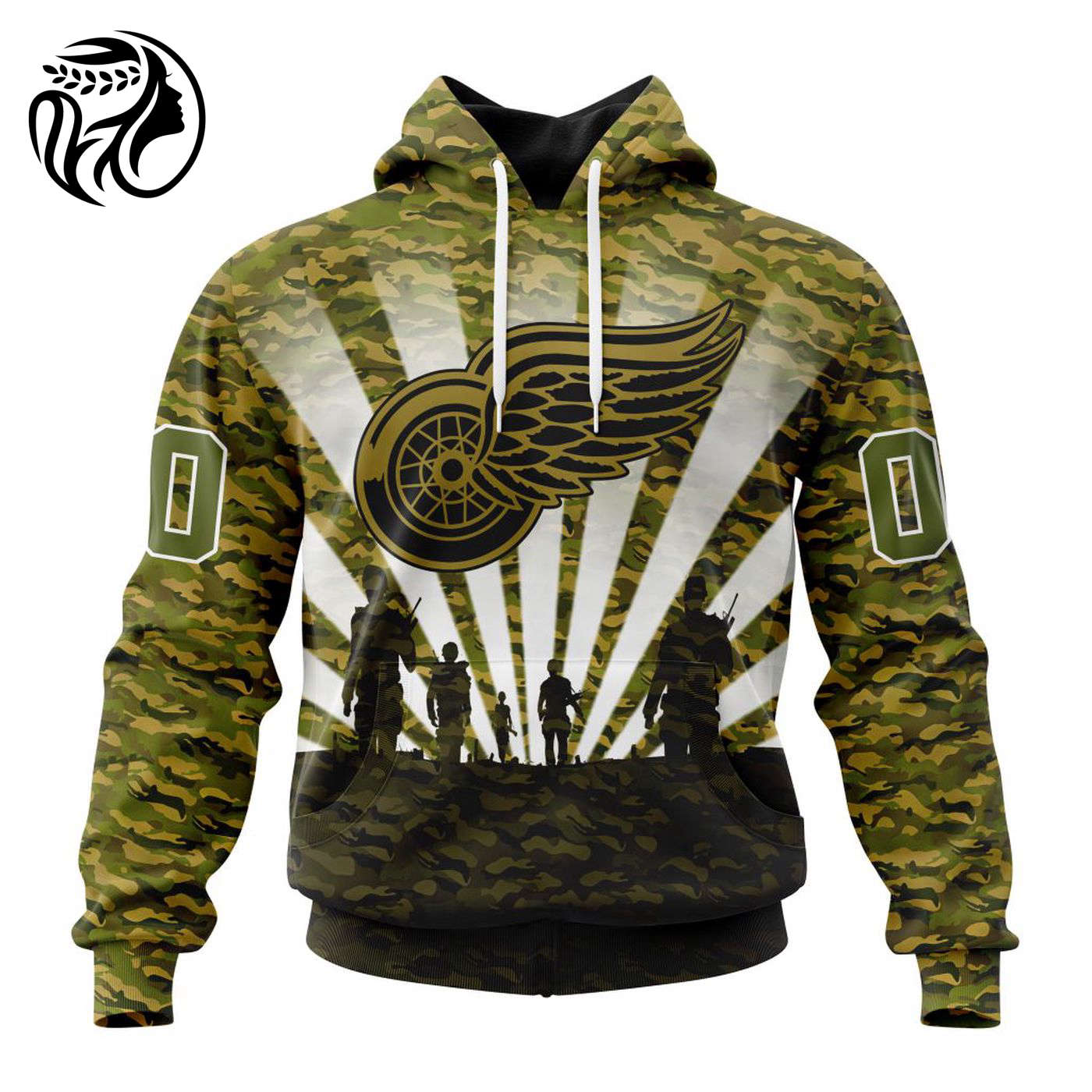NHL Detroit Red Wings Special Military Camo Kits For Veterans Day And Rememberance Day ST2201 3d Printed Hoodie 3d Printed Hoodie