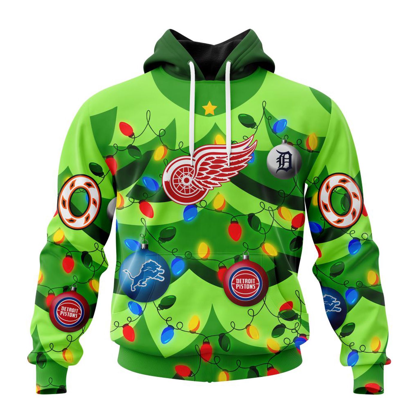 NHL Detroit Red Wings | Specialized Unisex Kits With Unisex Kits With Christmass Tree Color And City’s Sport Teams 3d Printed Hoodie 3d Printed Hoodie