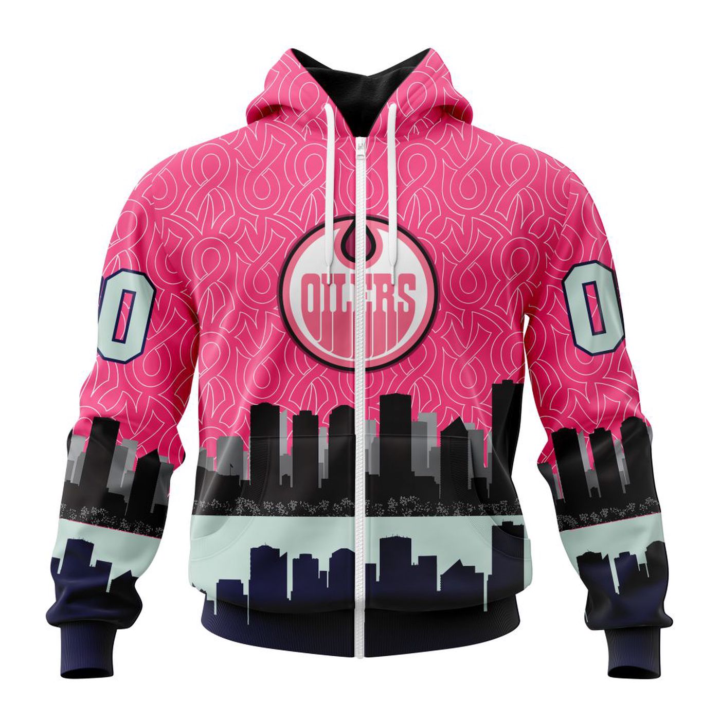 NHL Edmonton Oilers | Specialized Unisex Kits Hockey Fights Against Cancer V0222 3d Printed Hoodie 3d Printed Hoodie