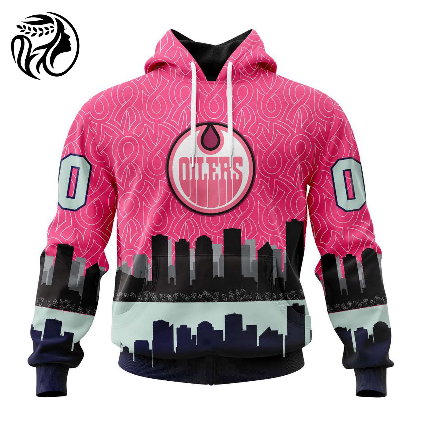 NHL Edmonton Oilers | Specialized Unisex Kits Hockey Fights Against Cancer V0222 3d Printed Hoodie 3d Printed Hoodie