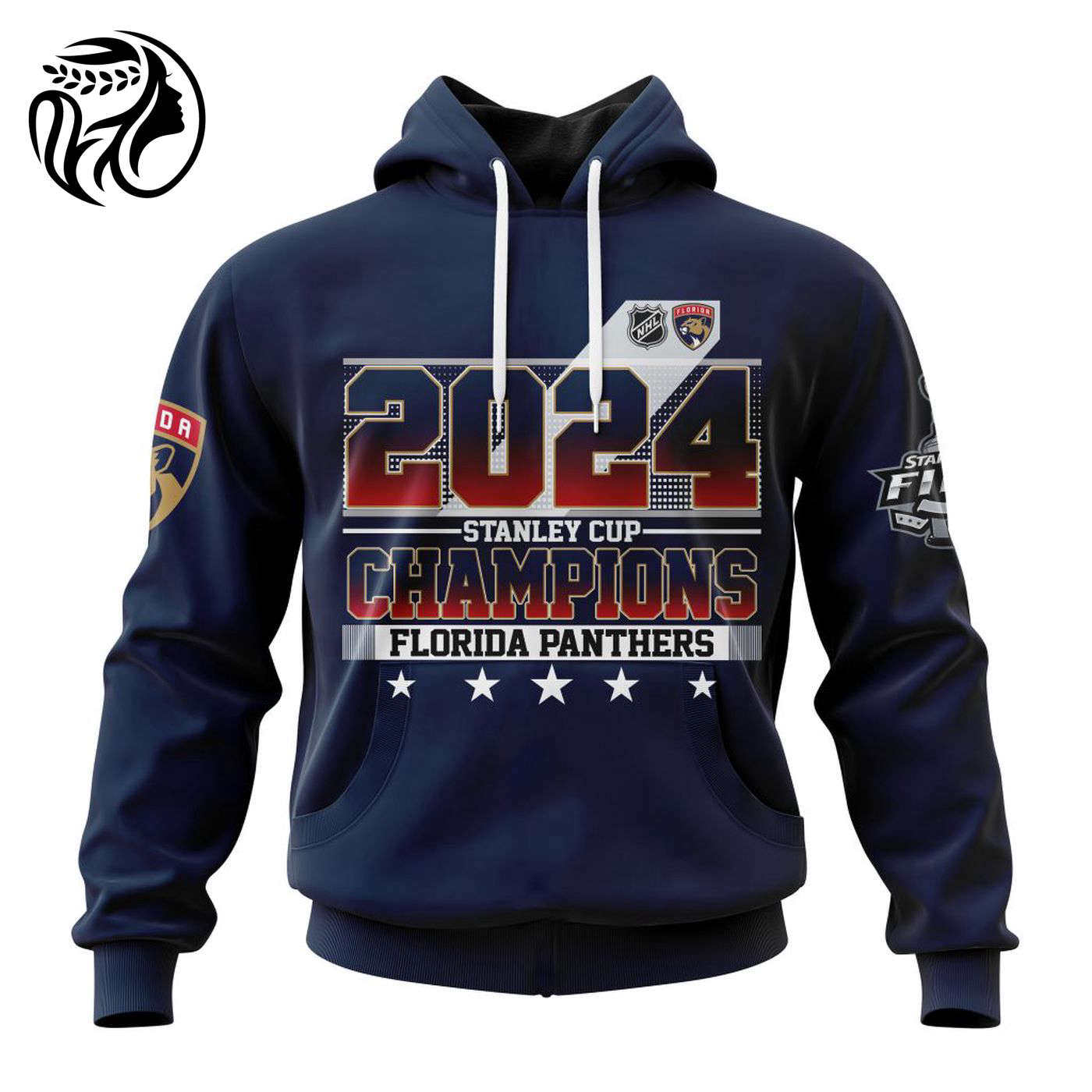 NHL Florida Panthers 2024 Stanley Cup Champions Navy Kits 3d Printed Hoodie 3d Printed Hoodie