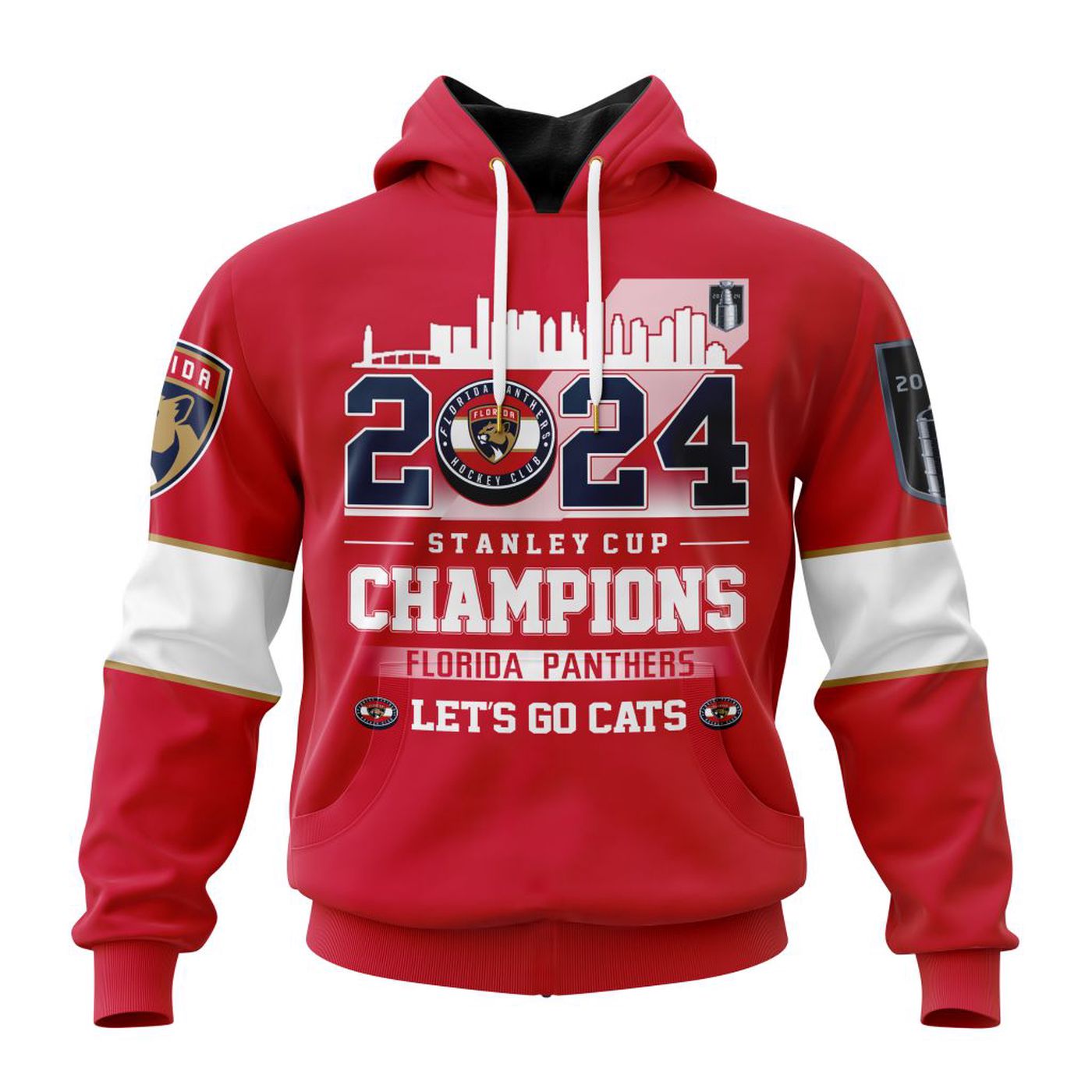 NHL Florida Panthers 2024 Stanley Cup Champions Red Kits 3d Printed Hoodie 3d Printed Hoodie