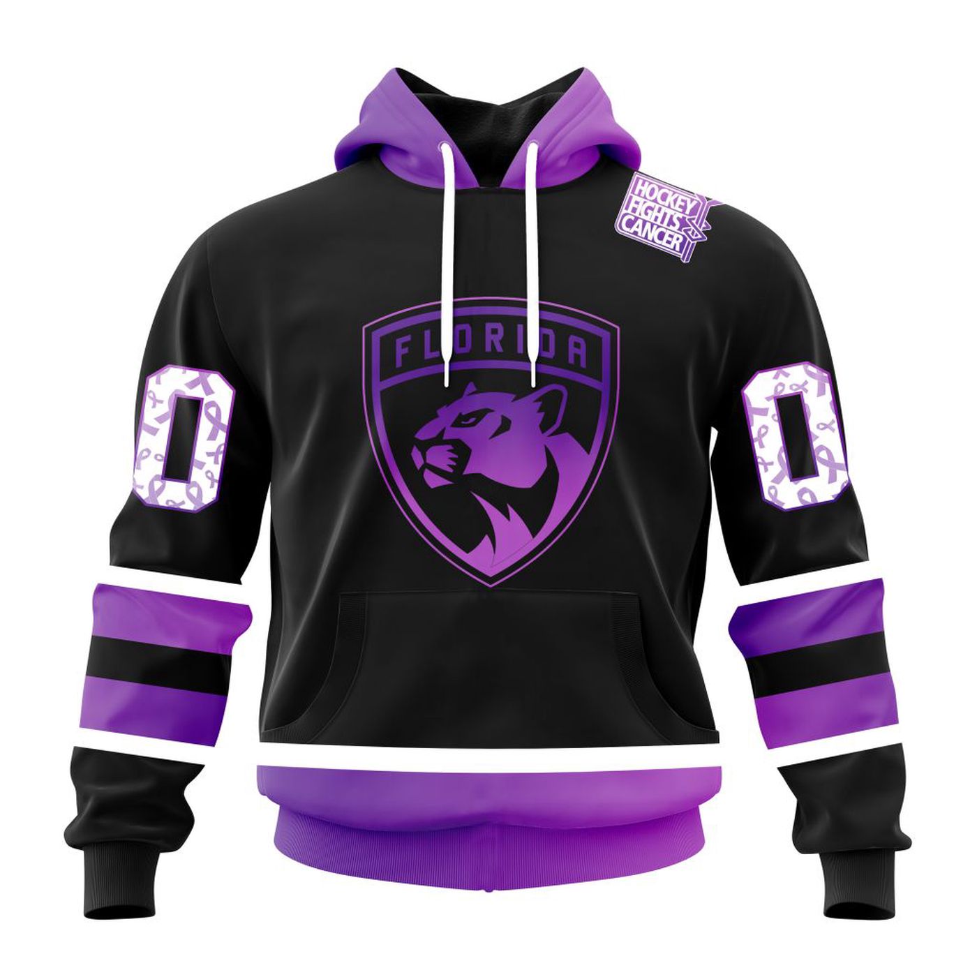 NHL Florida Panthers Special Black Hockey Fights Cancer Kits ST2301 3d Printed Hoodie 3d Printed Hoodie