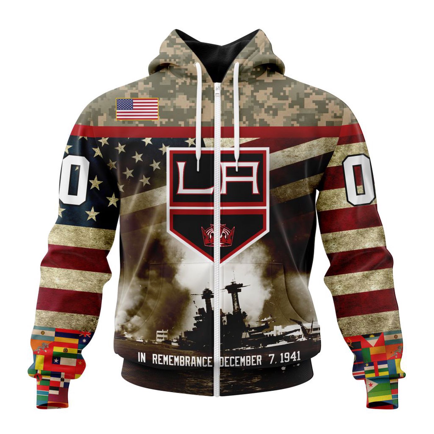 NHL Los Angeles Kings | Specialized Unisex Kits Remember Pearl Harbor 3d Printed Hoodie 3d Printed Hoodie