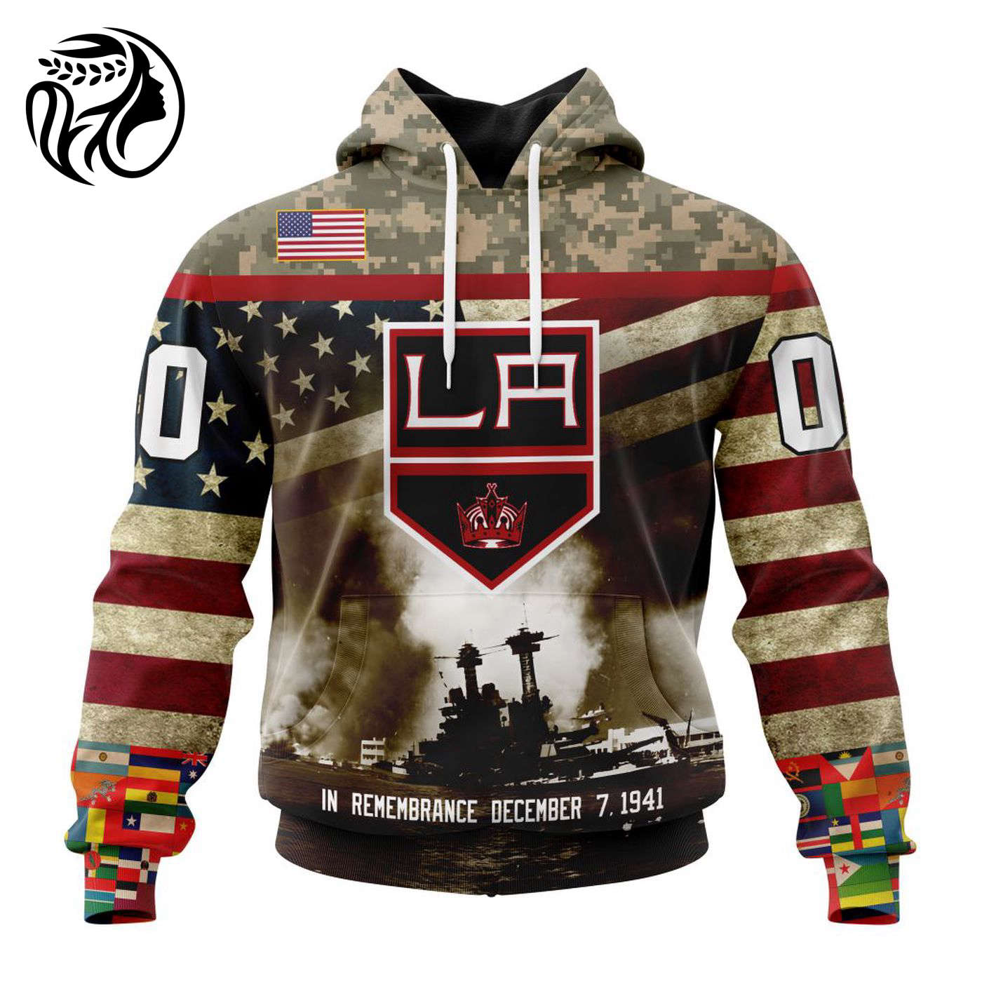NHL Los Angeles Kings | Specialized Unisex Kits Remember Pearl Harbor 3d Printed Hoodie 3d Printed Hoodie