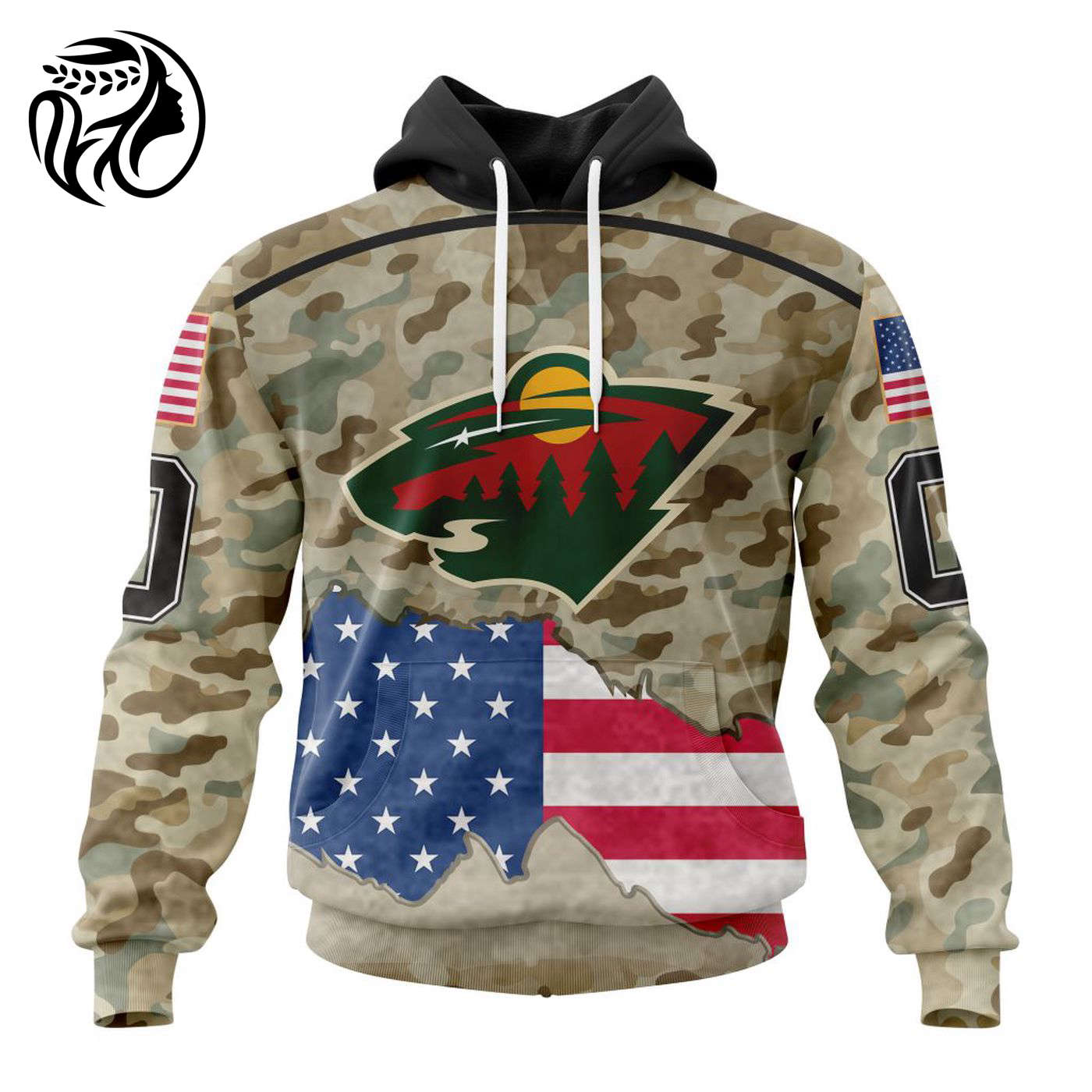 NHL Minnesota Wild | Specialized Kits For United State With Camo Color 3d Printed Hoodie 3d Printed Hoodie