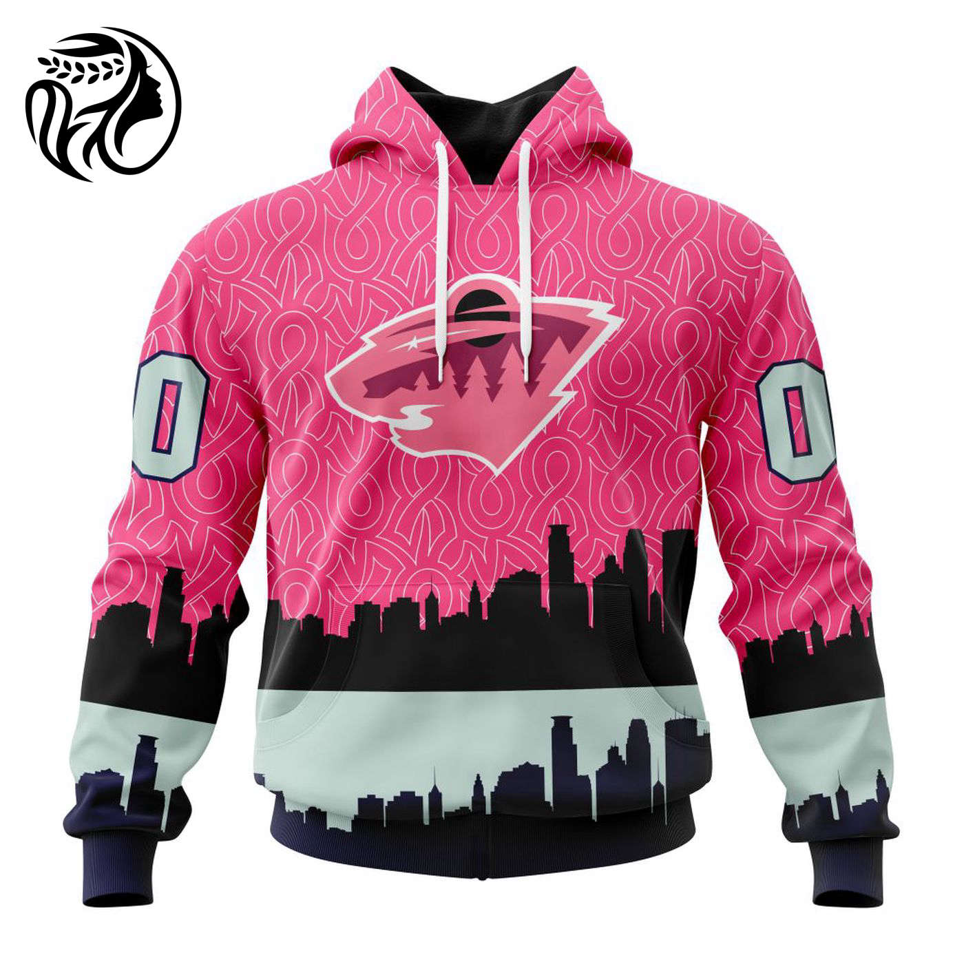 NHL Minnesota Wild | Specialized Unisex Kits Hockey Fights Against Cancer V0222 3d Printed Hoodie 3d Printed Hoodie