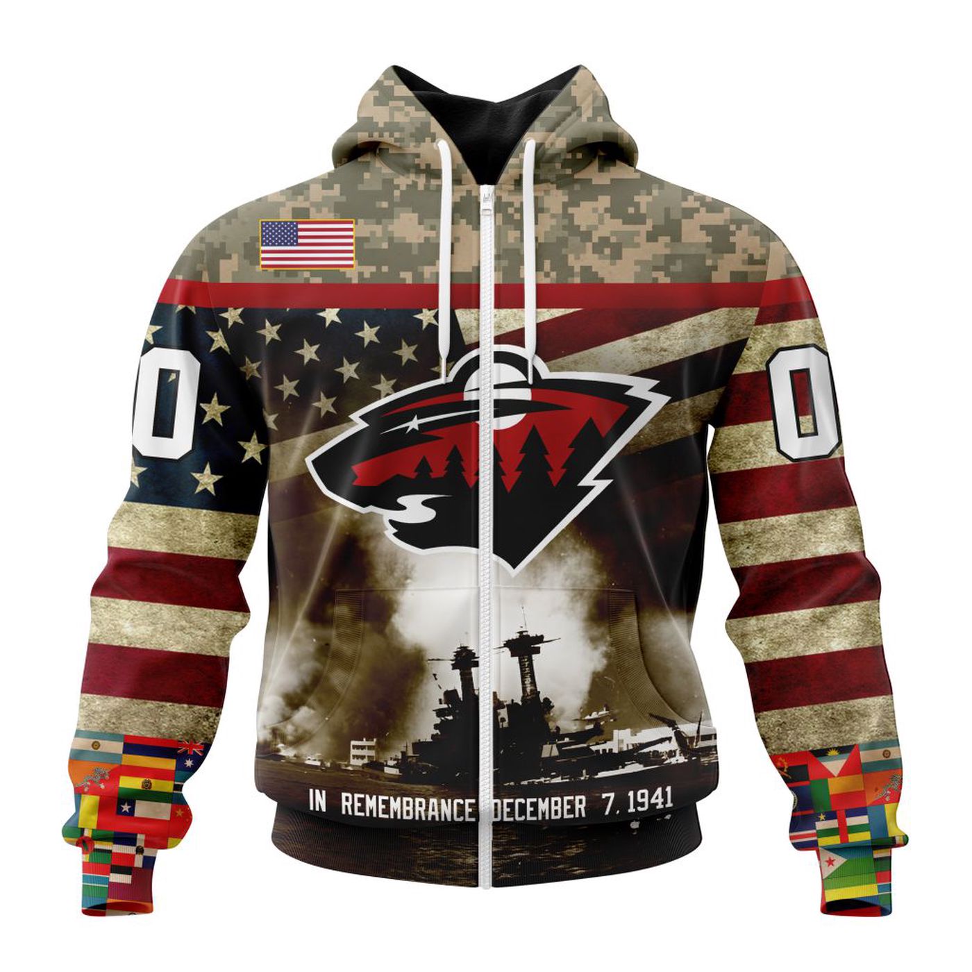 NHL Minnesota Wild | Specialized Unisex Kits Remember Pearl Harbor 3d Printed Hoodie 3d Printed Hoodie