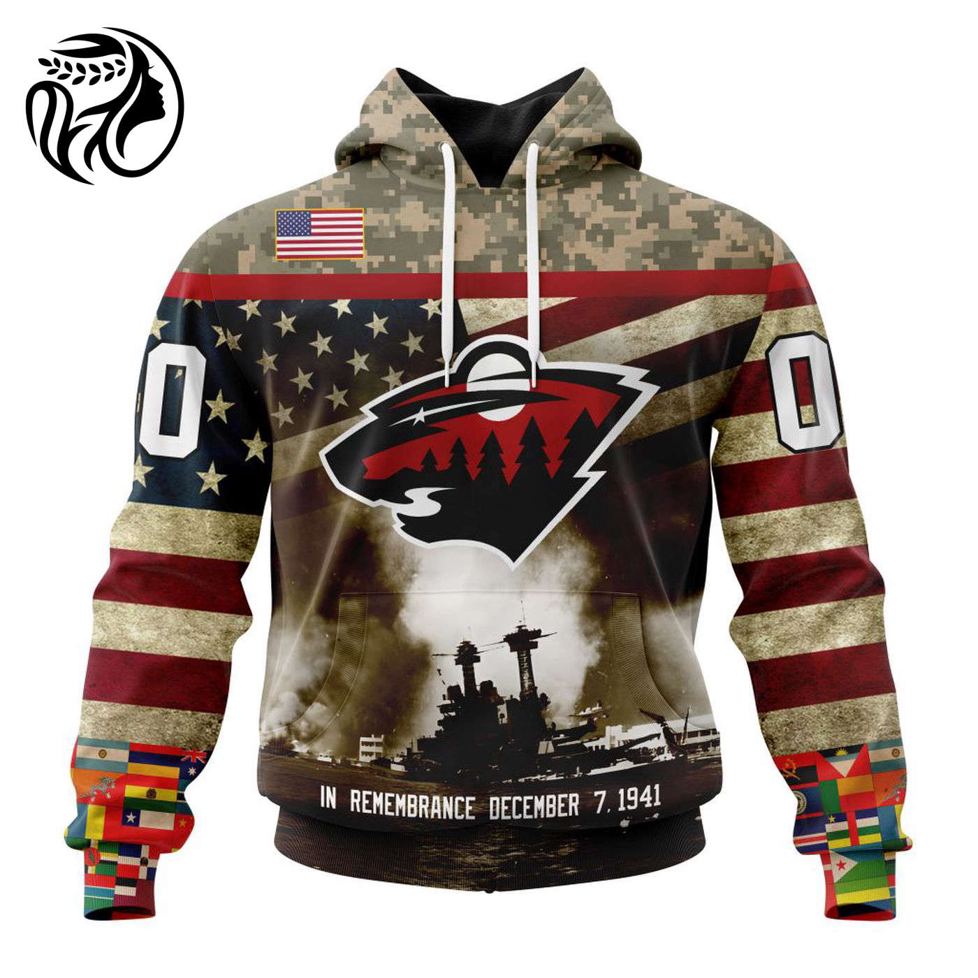 NHL Minnesota Wild | Specialized Unisex Kits Remember Pearl Harbor 3d Printed Hoodie 3d Printed Hoodie