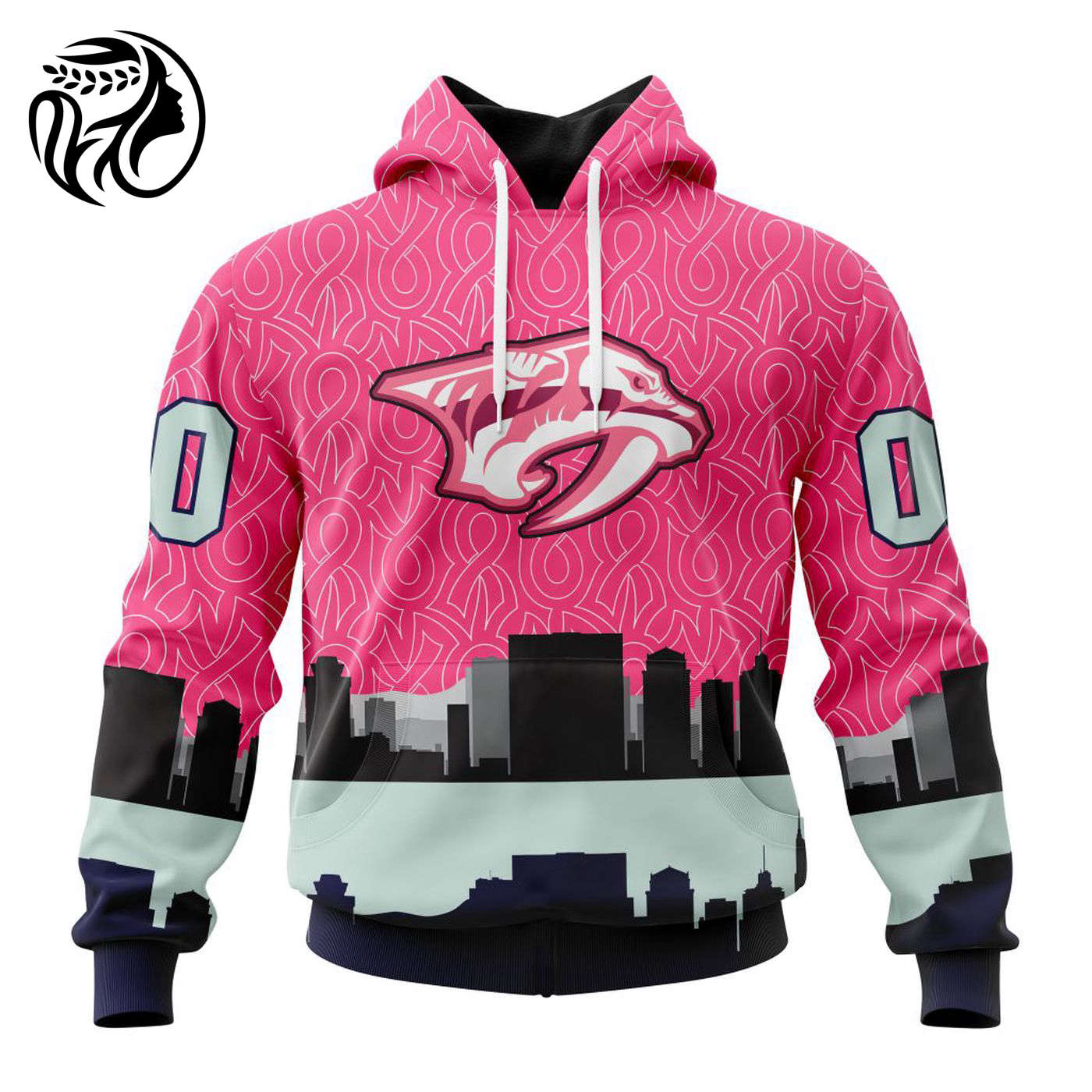 NHL Nashville Predators | Specialized Unisex Kits Hockey Fights Against Cancer V0222 3d Printed Hoodie 3d Printed Hoodie