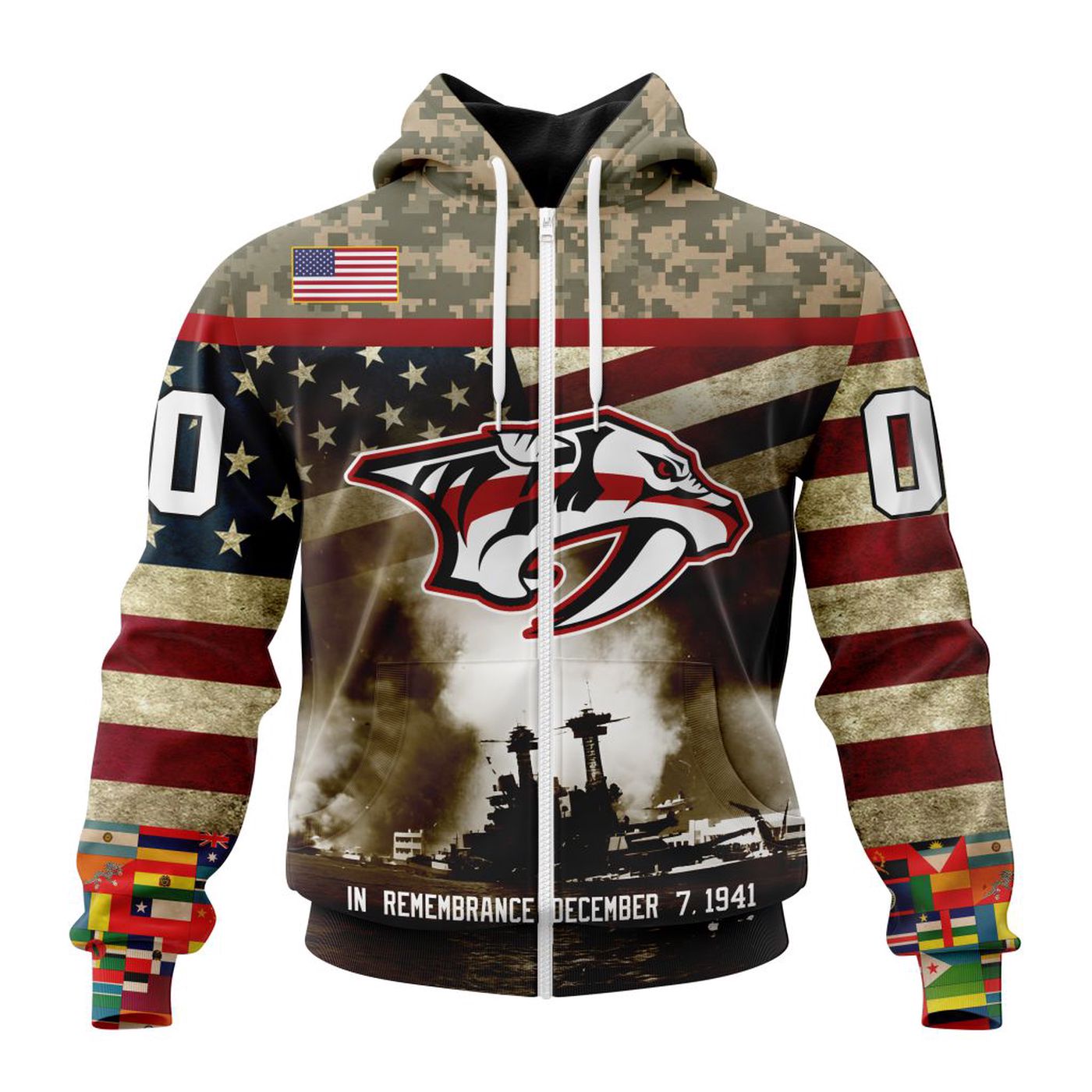 NHL Nashville Predators | Specialized Unisex Kits Remember Pearl Harbor 3d Printed Hoodie 3d Printed Hoodie