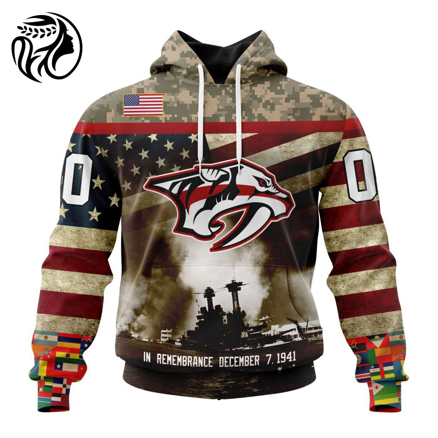 NHL Nashville Predators | Specialized Unisex Kits Remember Pearl Harbor 3d Printed Hoodie 3d Printed Hoodie