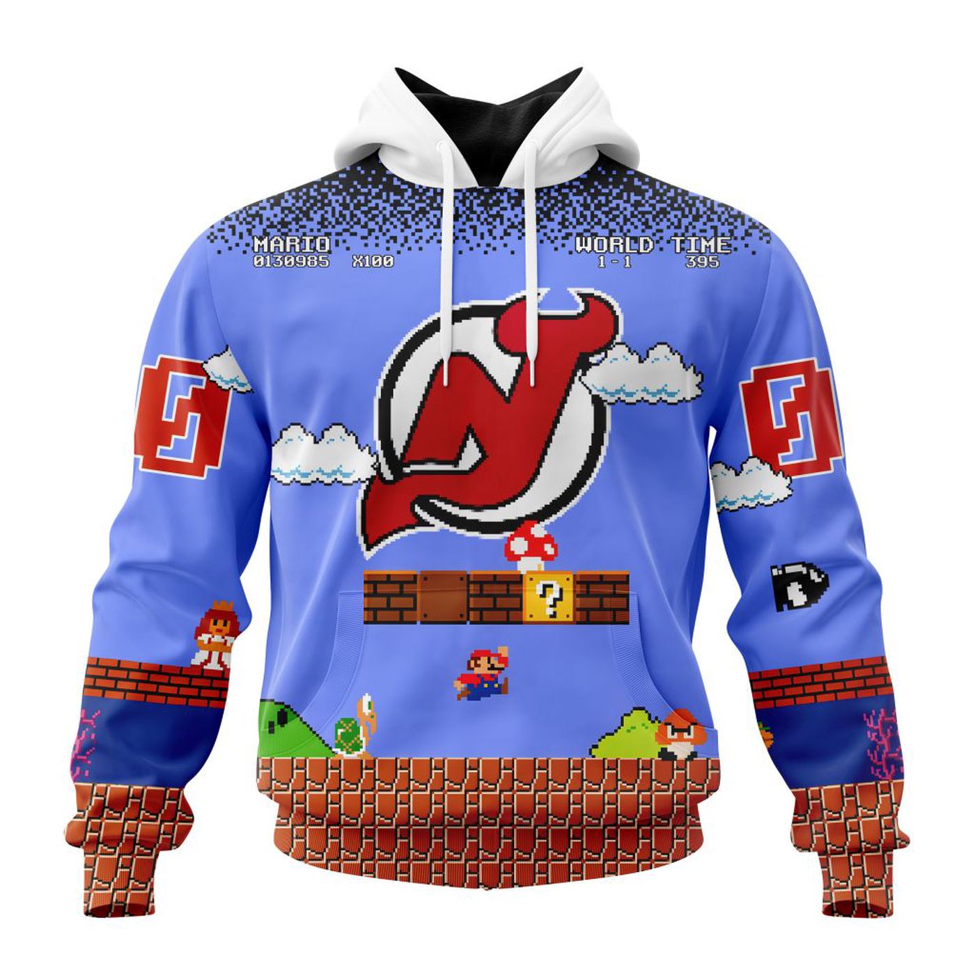 NHL New Jersey Devils Special Kits With Super Mario Game Design 3d Printed Hoodie 3d Printed Hoodie